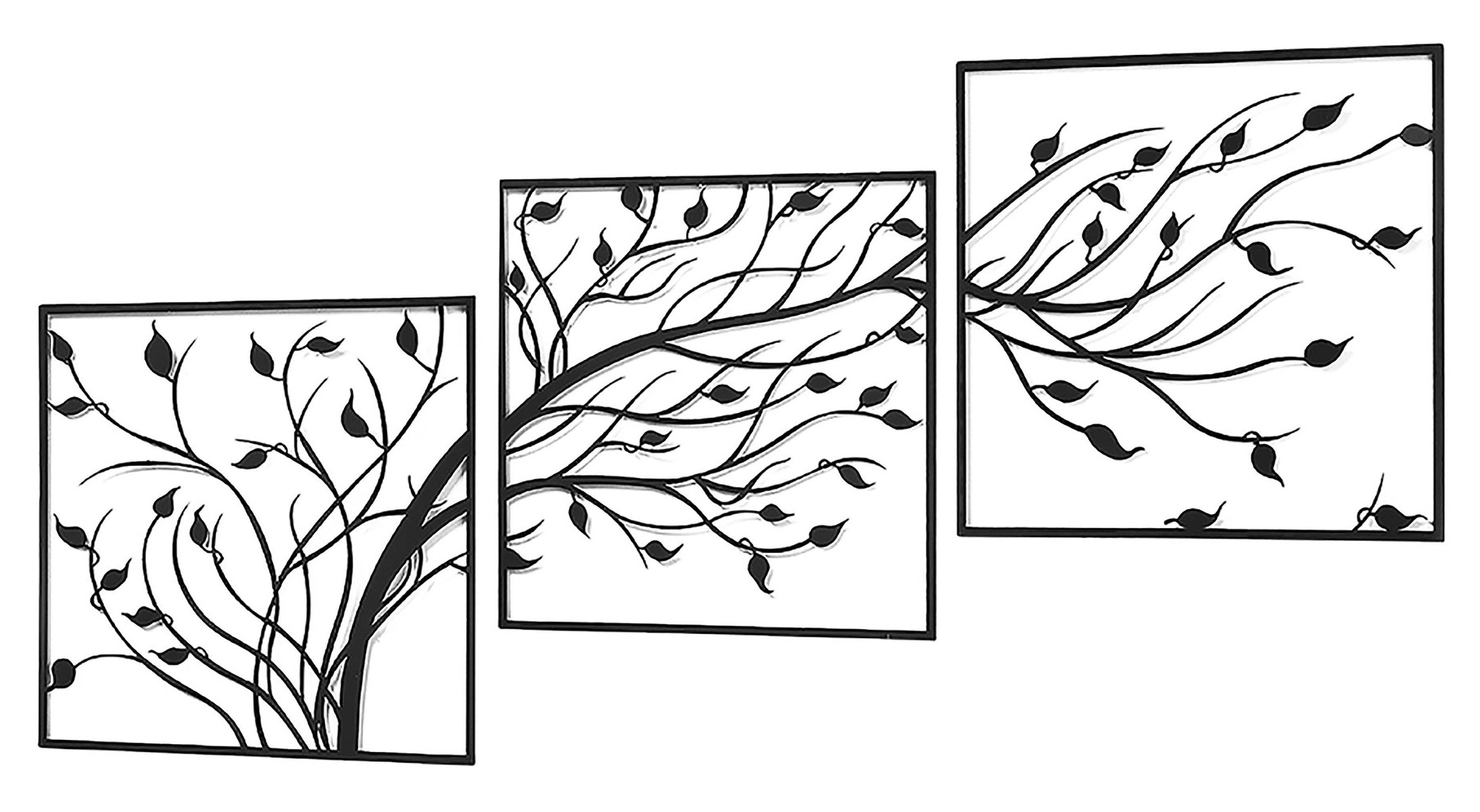 locker Wanddekoobjekt Wandbild WOOD dreiteilig (Set, 3 St)