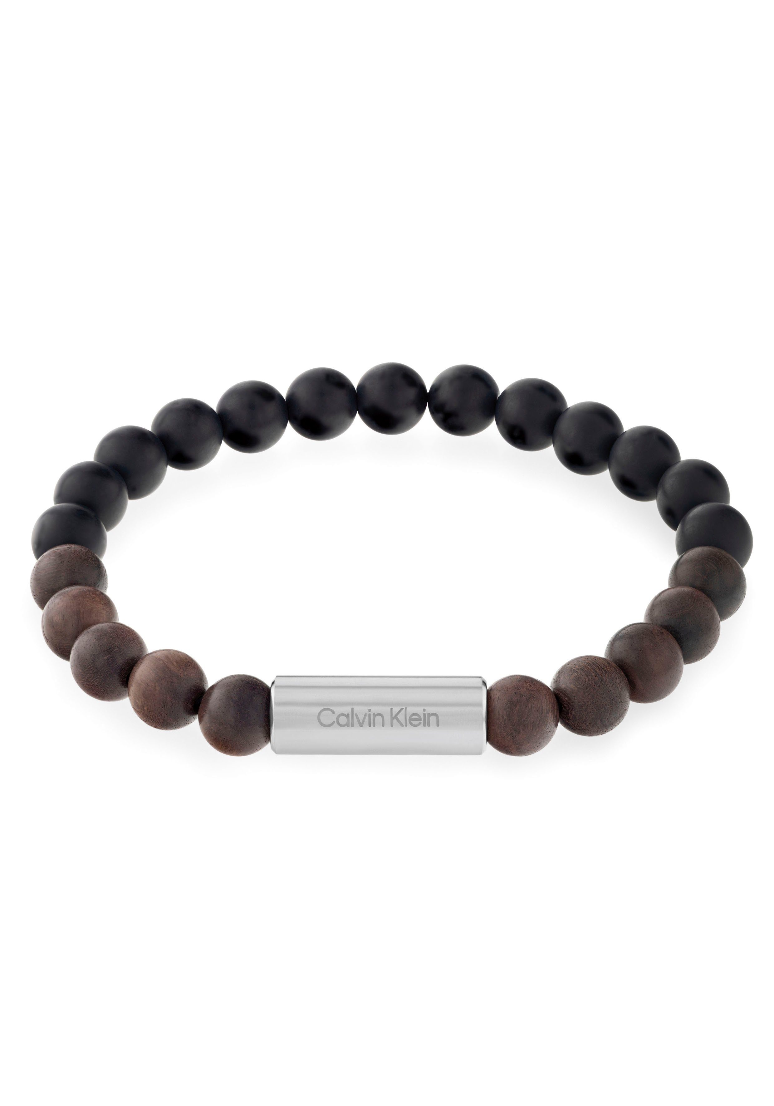 Calvin Klein Armband Schmuck Edelstahl Armschmuck Zugarmband Beads ARCHITECTURAL, mit Onyx