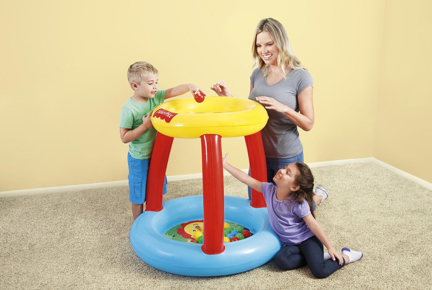 Bestway Aufblasbares Bällebad Fisher-Price Tierfreunde, Ø 89 x 84 cm