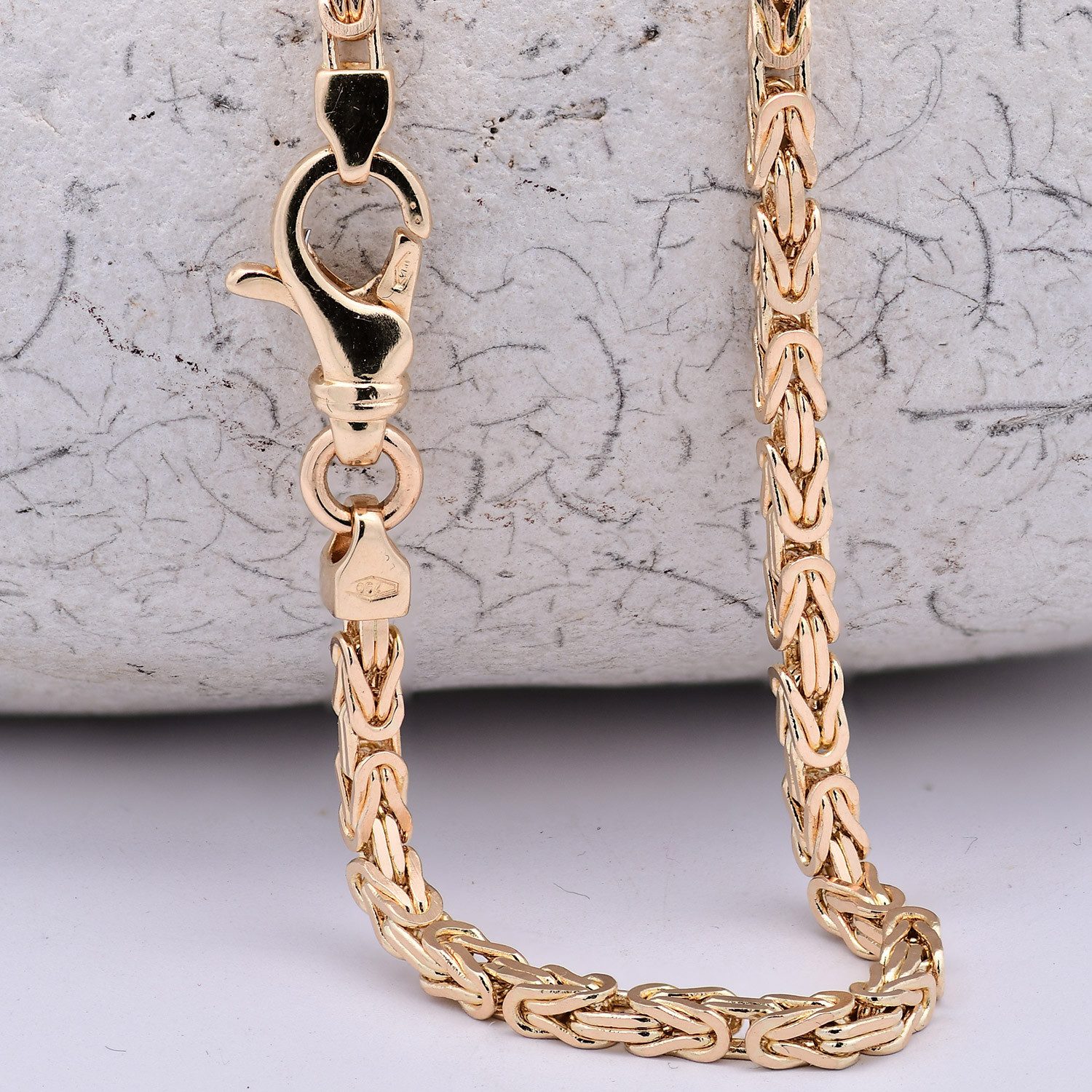 HOPLO Goldkette Goldkette Königskette Länge 70cm - Breite 2,5mm - 750-18 Karat Gold, Made in Germany