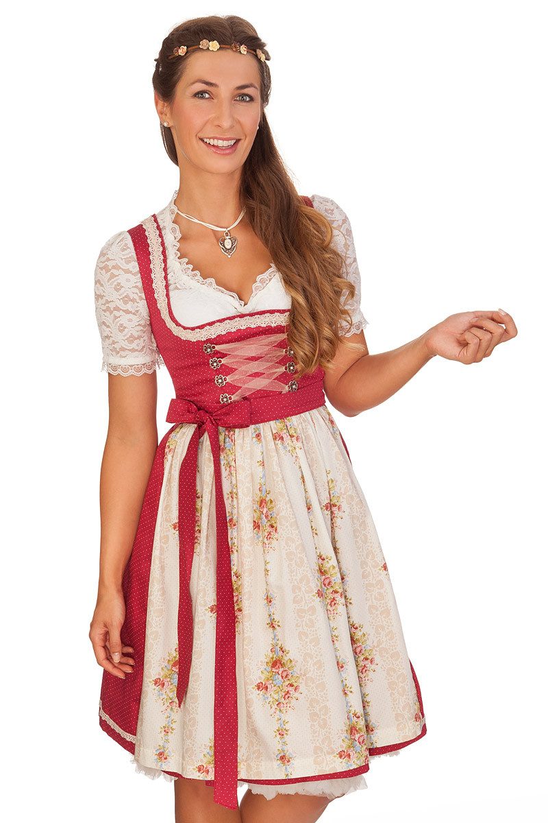 Dirndl Midi Dirndl 2tlg. - BABIA - rot