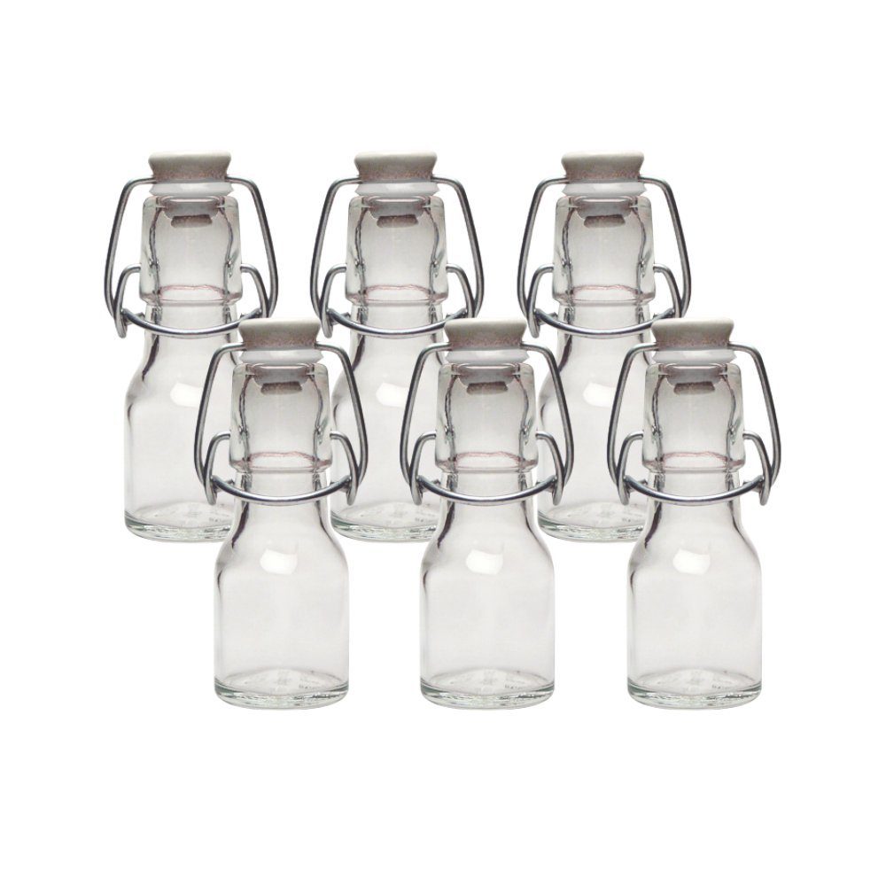 50 Bügelverschluss Glasflaschen Trinkflasche Mini kleine mikken ml mit Set Bügelflaschen