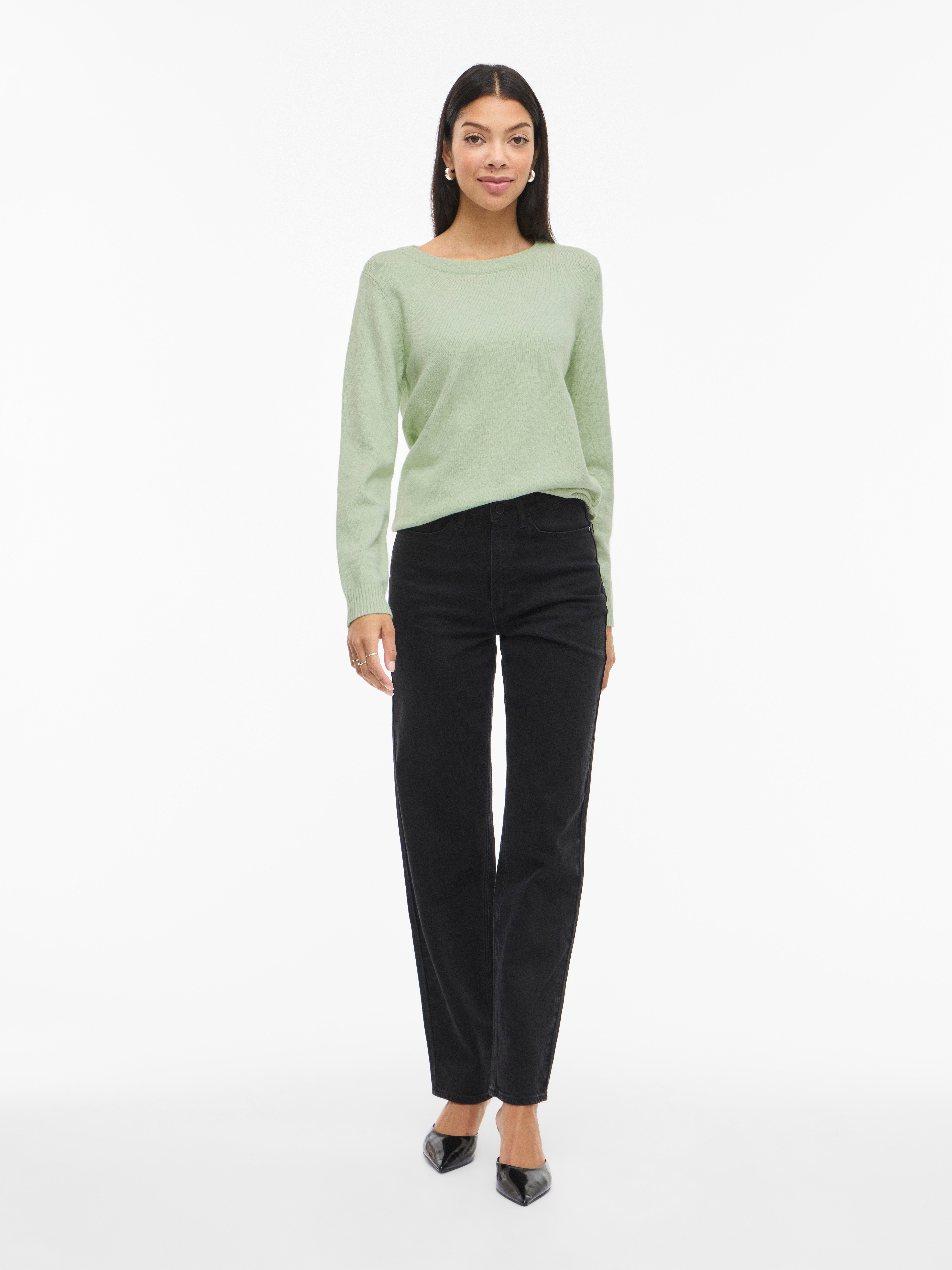 Vila Rundhalspullover VIRIL O-NECK L/S KNIT TOP - NOOS Viskosemischung, regular fit – Bild 4 von 5