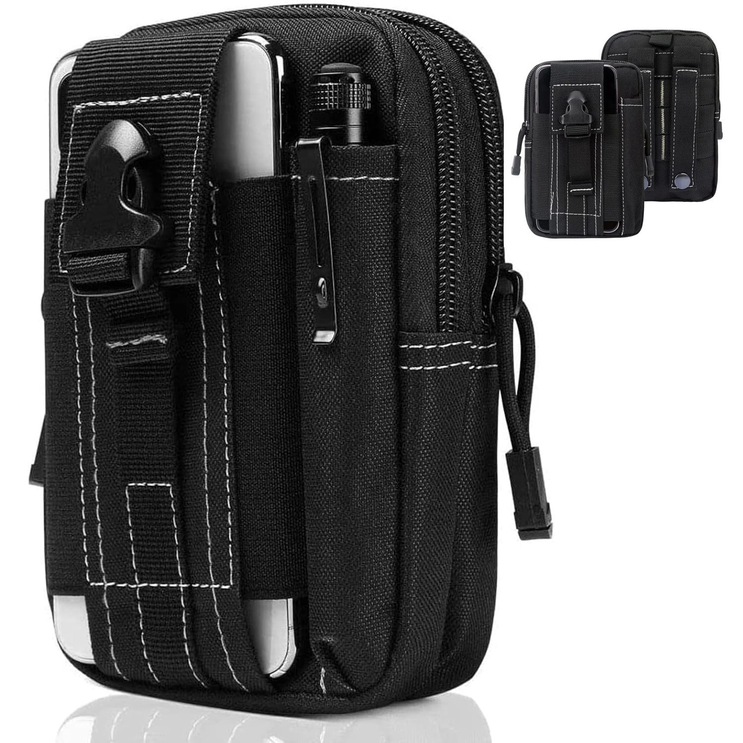 wohnTRAUM24 Bauchtasche 2 Stück Taktische Hüfttaschen, Militär Kompakt Gürteltasche (2-tlg), Tasche Beutel für Camping Wandern Radfahren Klettern und Reisen