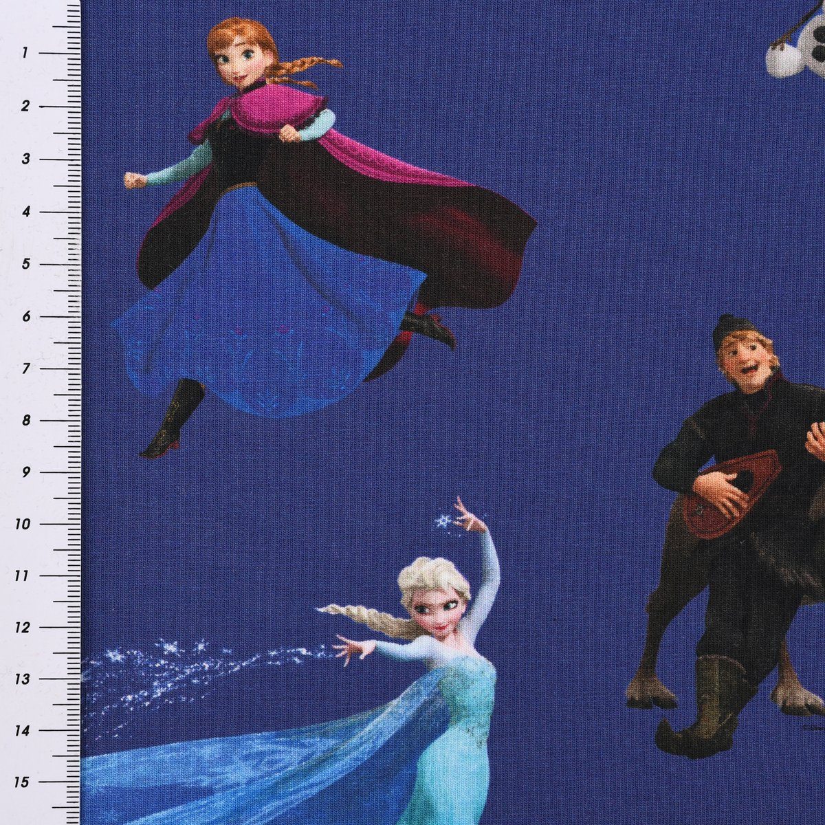 SCHÖNER LEBEN. Stoff Jersey Meterware Disney Frozen dunkelblau Digitaldruck 150cm, Digitaldruck