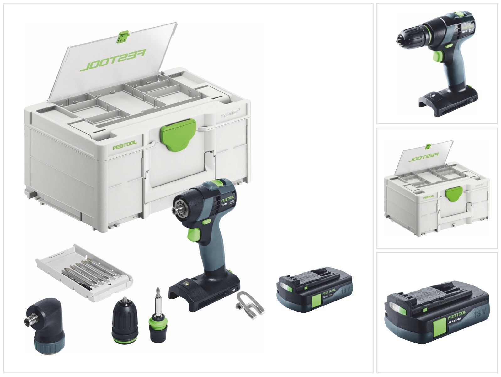 FESTOOL Akku-Schrauber TXS 18-Basic-Set Akku Bohrschrauber 18 V 40 Nm Brushless + 1x Akku 3