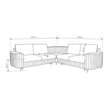 MOEBLO Ecksofa Leman, goldenen Beinen, mit Schlaffunktion, mit Bettkasten, Eckcouch Wohnlandschaft Sofa mit Ottomane Eckgarnitur Polsterecke, (BxHxT):255x86x255 cm, mit Relaxfunktion