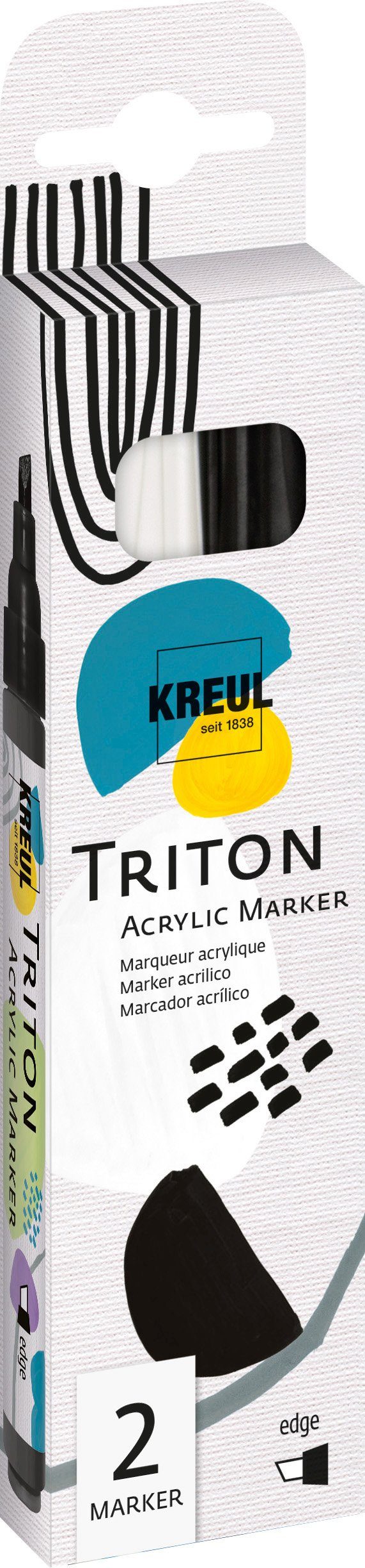 Kreul Marker Acrylfarbstifte-Set Triton Marker 2 Stück Paint 1., Acrylic