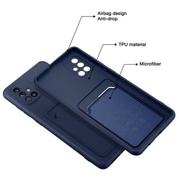 CoolGadget Handyhülle Card Case Handy Tasche für Samsung Galaxy A51 6,5 Zoll, Silikon Schutzhülle mit Kartenfach für Samsung Galaxy A51 Hülle