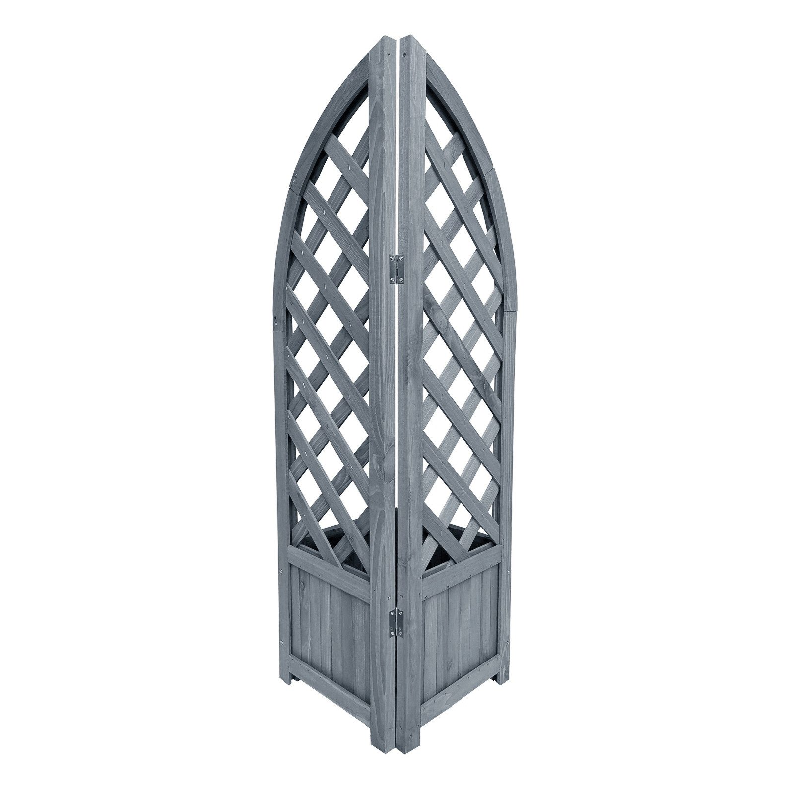 HTI-Living Pflanzkübel Pflanzkübel mit Rankgitter Heidi Grau (Stück, 1 St., 1x Pflanzkübel mit Rankgitter), Blumenkasten mit Spalier Holz