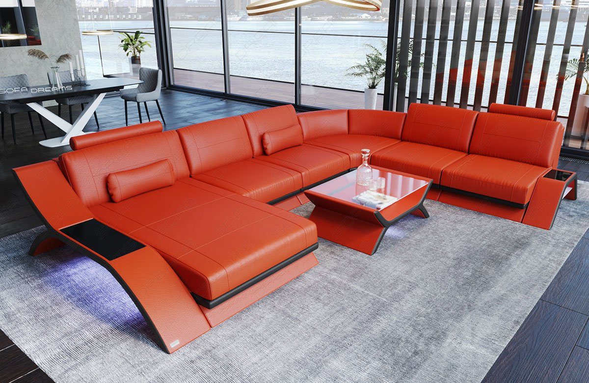 ᐅ Sofa Dreams Wohnlandschaft Sofa Leder Calabria XXL U Form Ledersofa