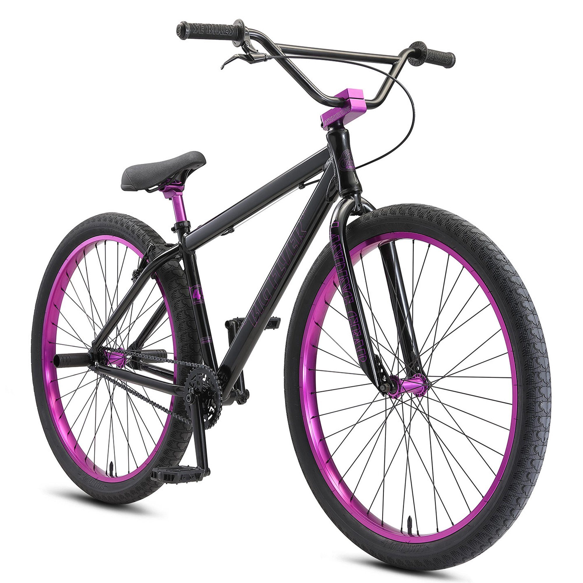 SE Bikes Mountainbike Big Flyer HD, 1 Gang, ohne Schaltung, Wheelie Bike Fahrrad Erwachsene Jugendliche ab 165cm BMX Rad Stuntbike stealth mode black