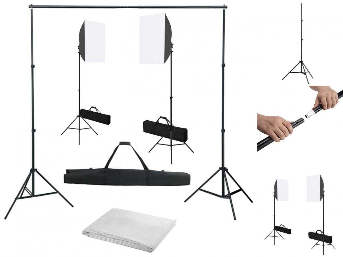 vidaXL Fotohintergrund Fotostudio Set mit Softbox-Leuchten und Hintergrund