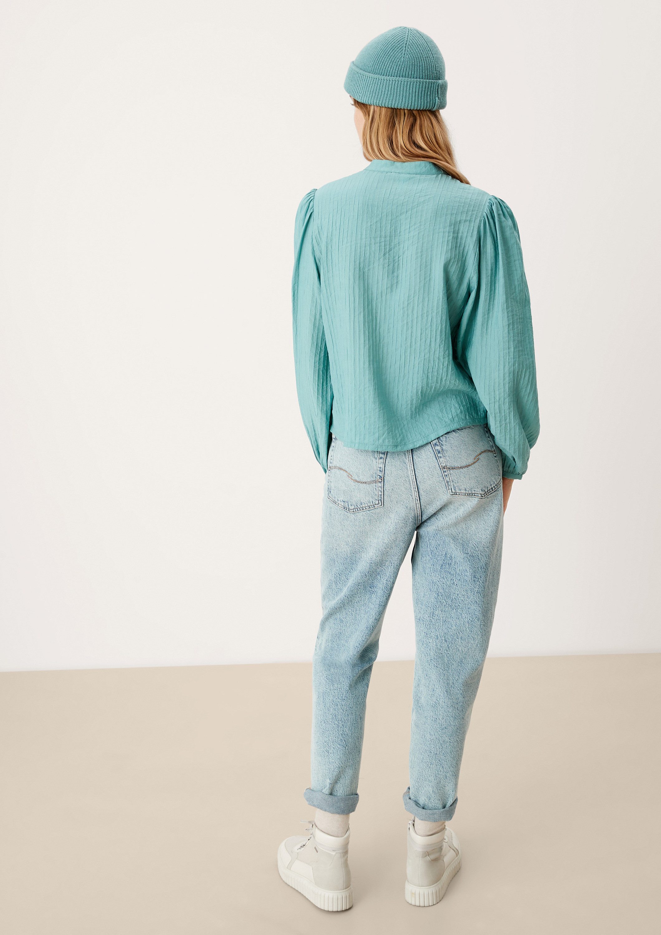 QS Langarmbluse Bluse Bluse aus Viskosemix