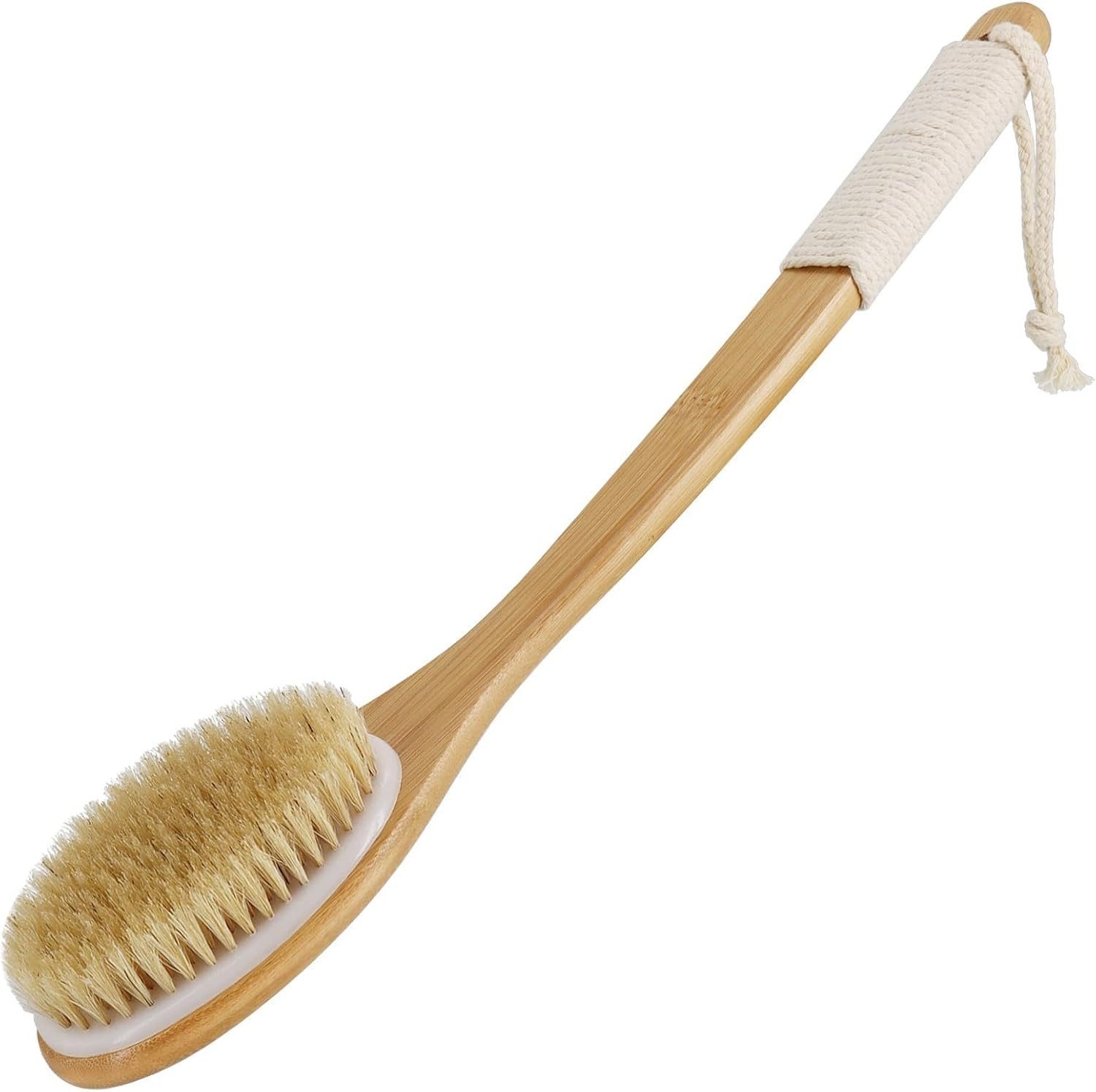 FELIXLEO Badebürste Rückenbürste Badebürste Dusche 43cm Bambus Duschbürste