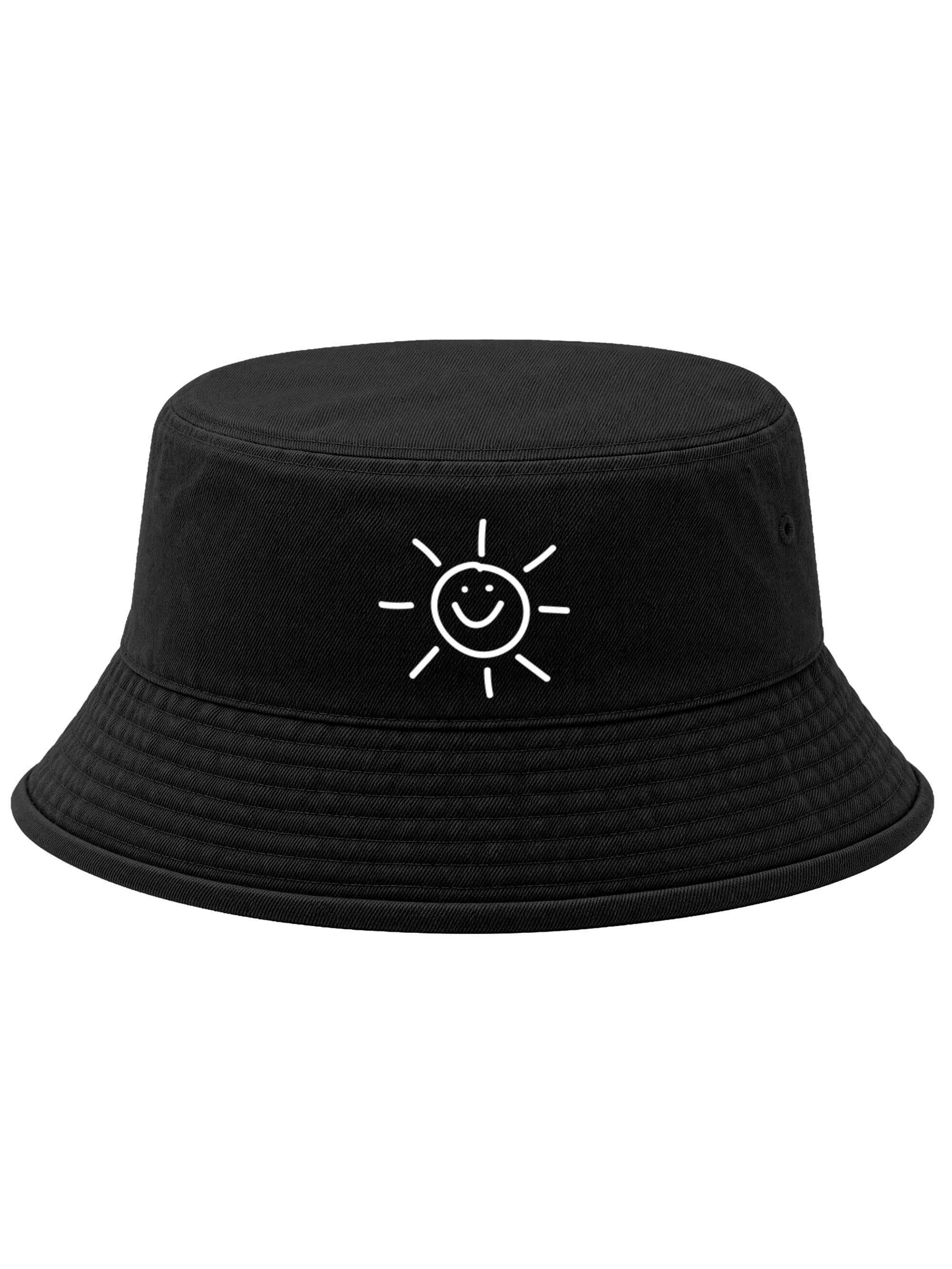 Neverless Fischerhut Anglerhut mit Print Sun Baumwolle Bucket Hat Herren Damen Fischerhut