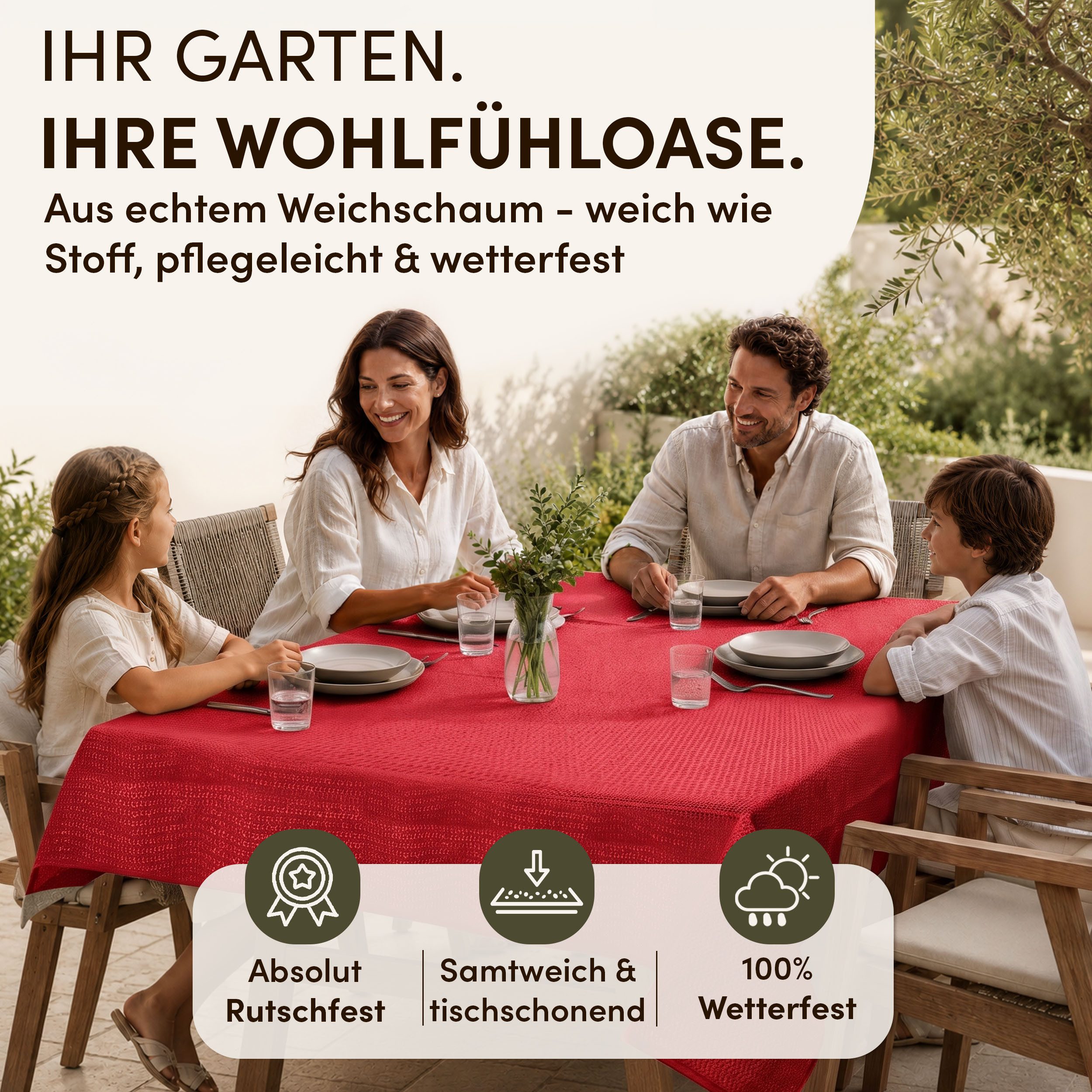 Stoffschmiede Gartentischdecke, Tischdecke Outdoor Wetterfest