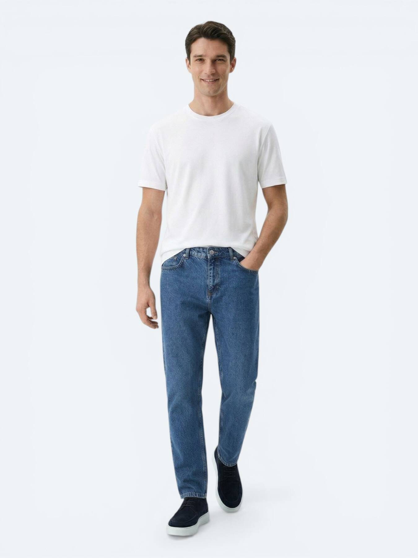 KİP T-Shirt Weißes Baumwoll-Misch-T-Shirt