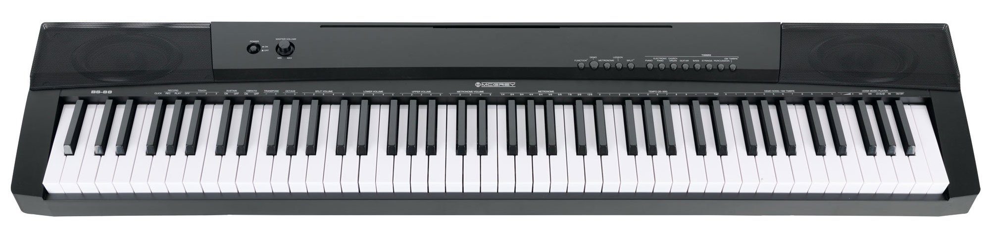 McGrey Home Keyboard BS-88 - 88 Tasten Einsteiger-Keyboard in Stagepiano-Optik, (inkl. Sustain-Pedal), 146 Sounds, USB to Host Aufnahme-, Split-, Dual- und Twinova-Funktion