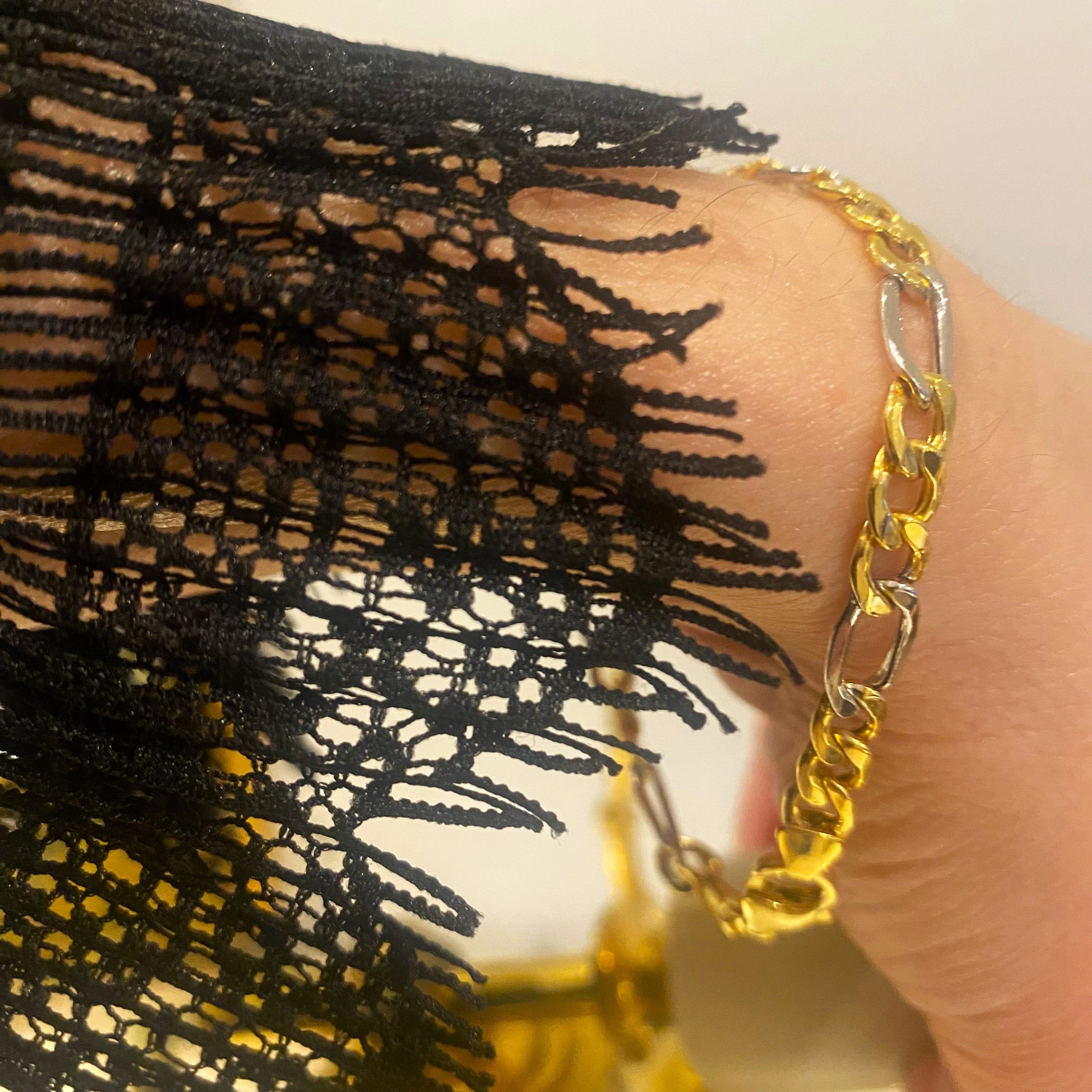 G & J Goldarmband Figarokette 333 8Karat Gelbweißgold (Bicolor) 5,7mm 19-21 günstig online kaufen