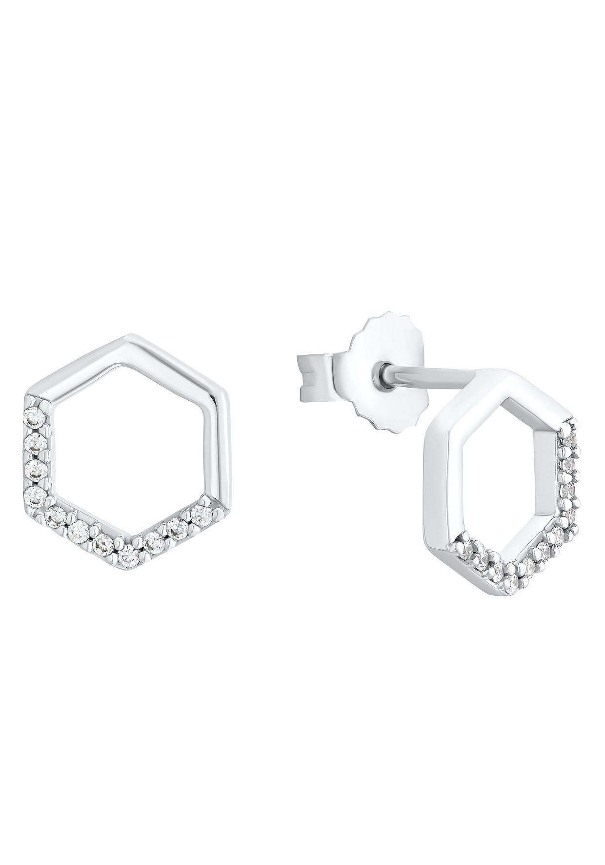 s.Oliver Paar Ohrstecker »Hexagon, 2031421«, mit Zirkonia (synth) online  kaufen | OTTO