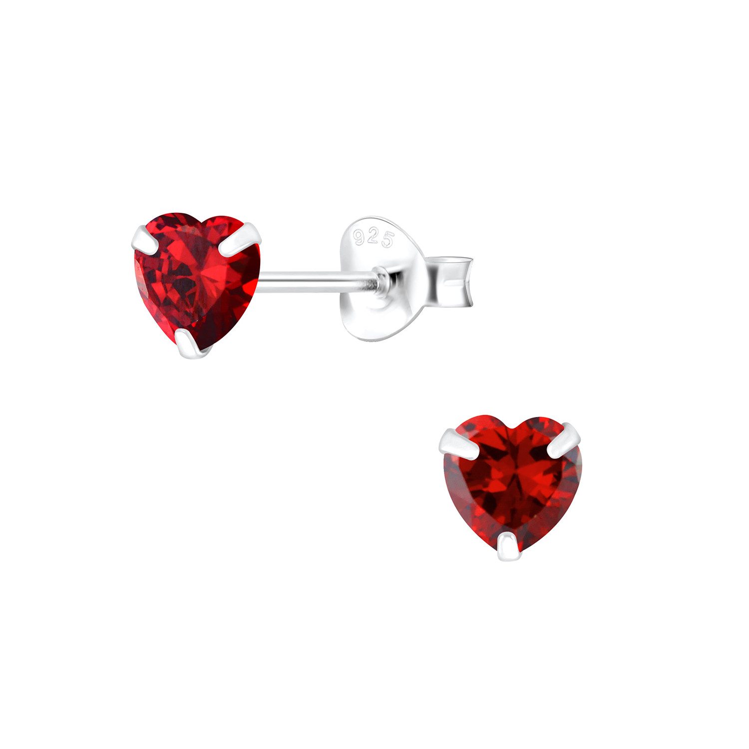 Ohrring-Set 5mm Herz Zirkonia Ohrringe 925 Silber