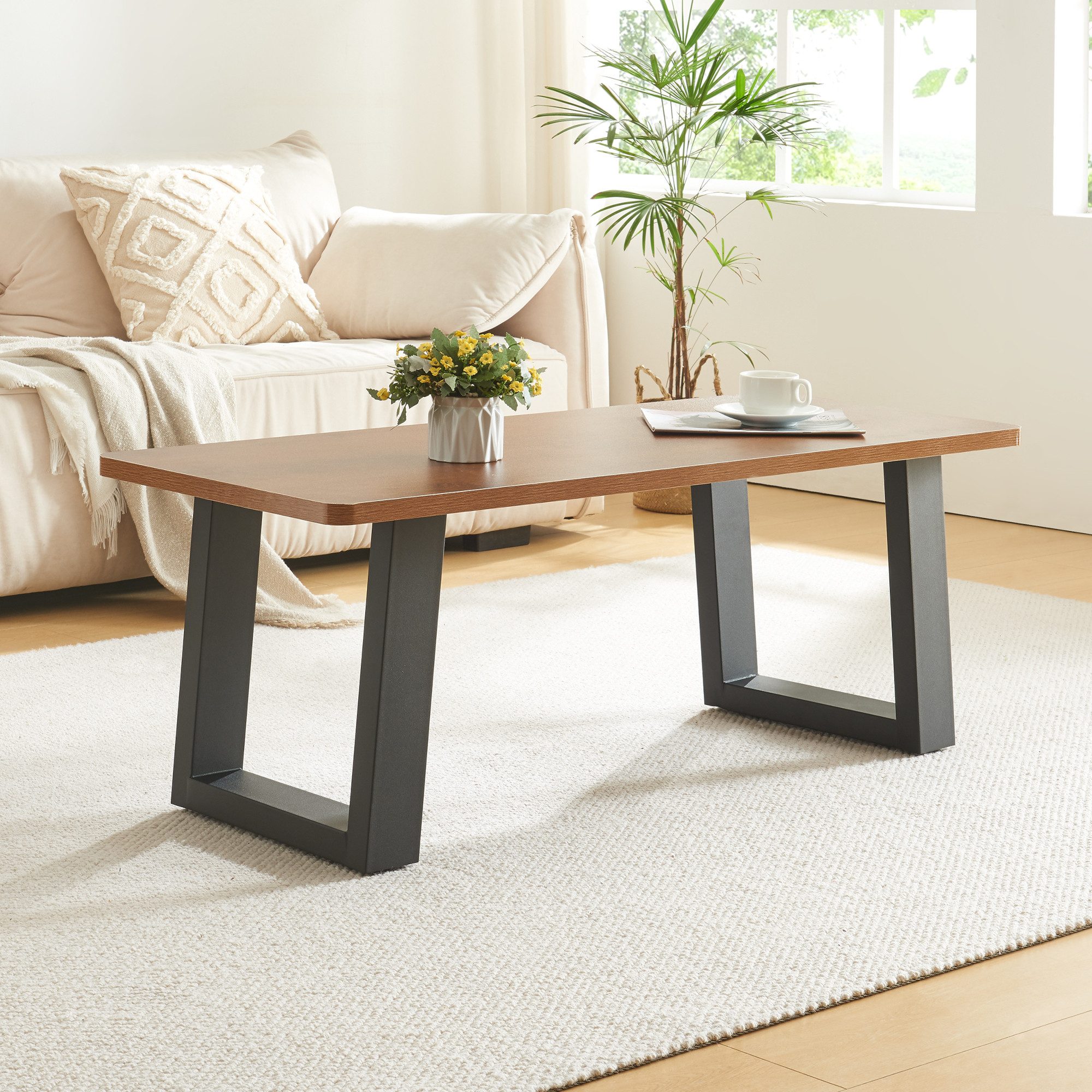 en.casa Tischgestell (2-St., 2er Set), »Lülsfeld« Stahl 40 x 43 cm Schwarz