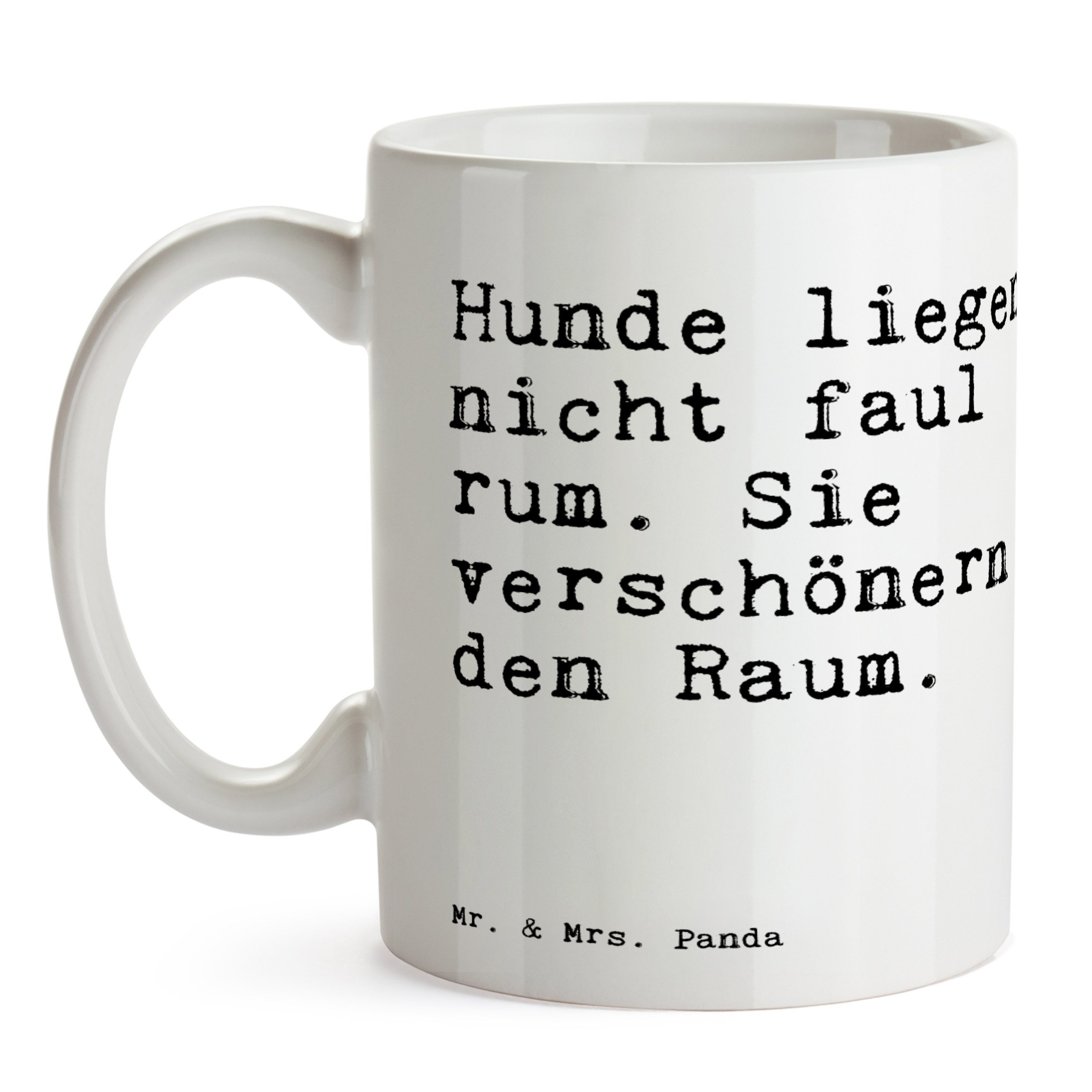 faul... nicht & Geschenk, Keramik Panda Tasse, Hunde - zu liegen l, Hause, Tasse Mrs. Büro - Weiß Mr.