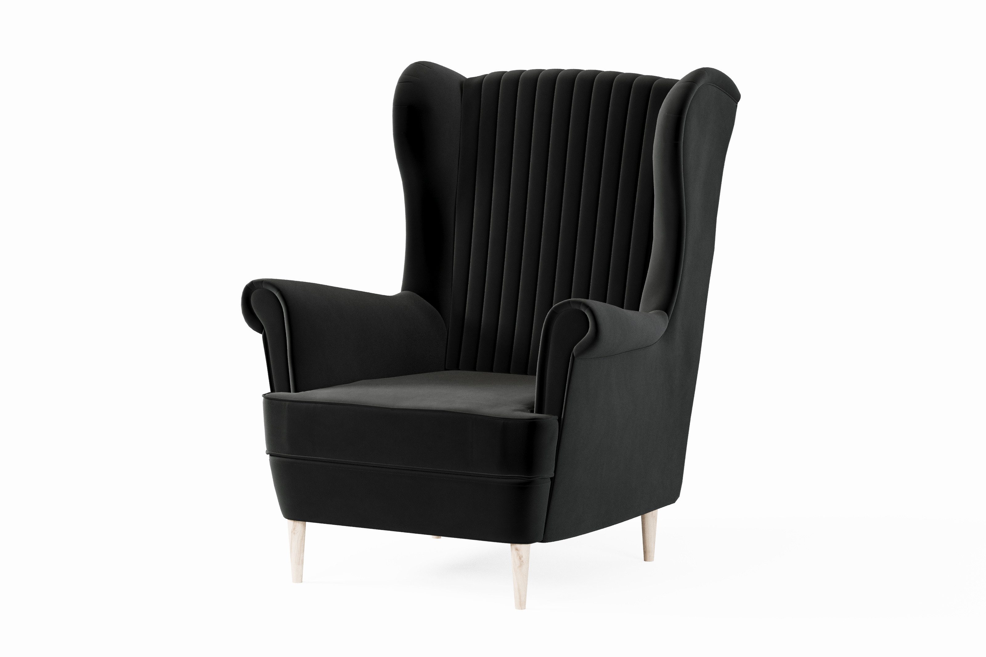 MOEBLO Ohrensessel COMFY SESSEL mit oder ohne Hocker (Samtstoff, optional mit Hocker, gepolstert, Loungesessel im modernen Design), Sessel mit optionalem Hocker