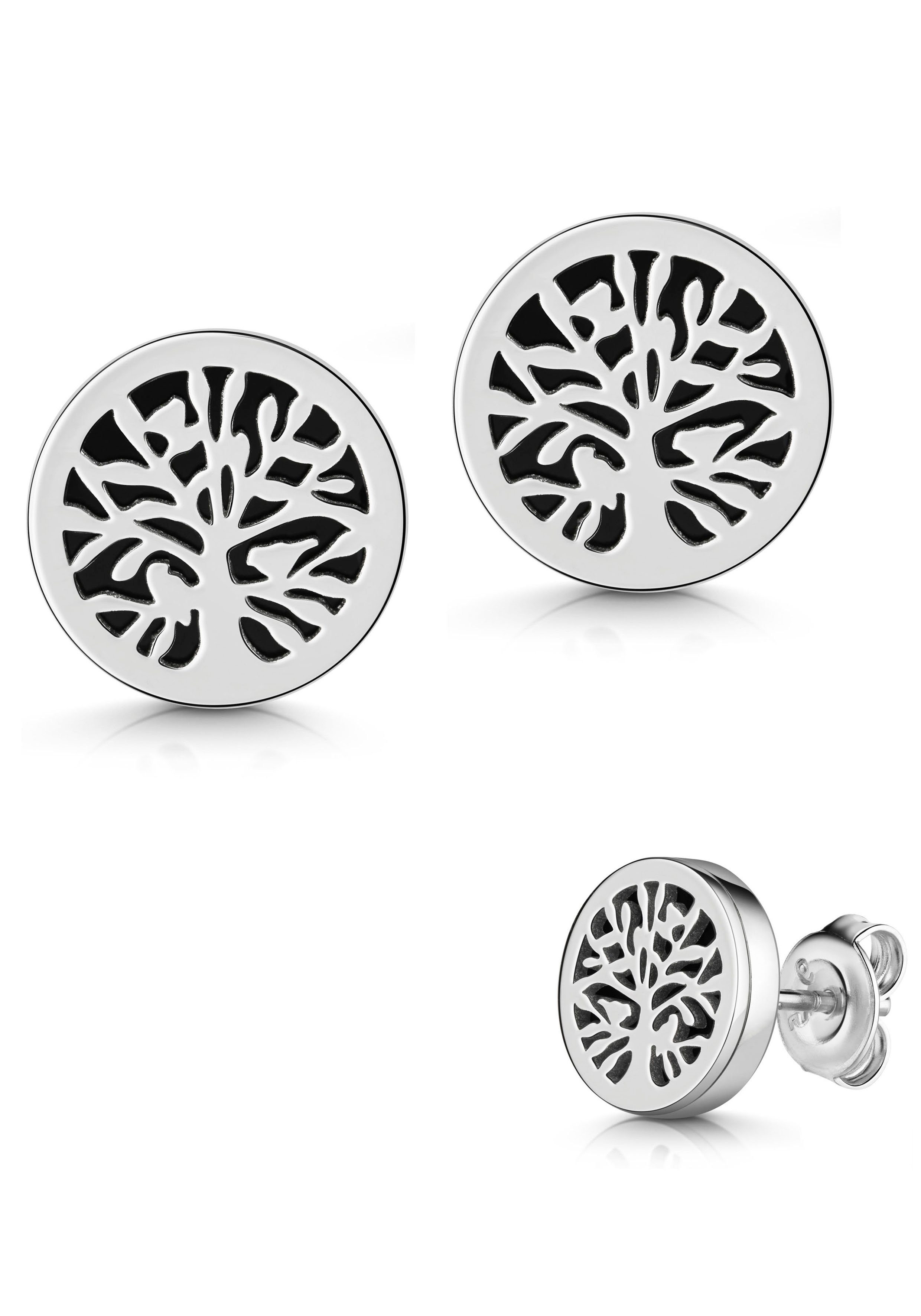 Firetti Paar Ohrstecker Schmuck Geschenk Silber 925 Ohrschmuck Lebensbaum, Made in Germany - mit Perlmutt