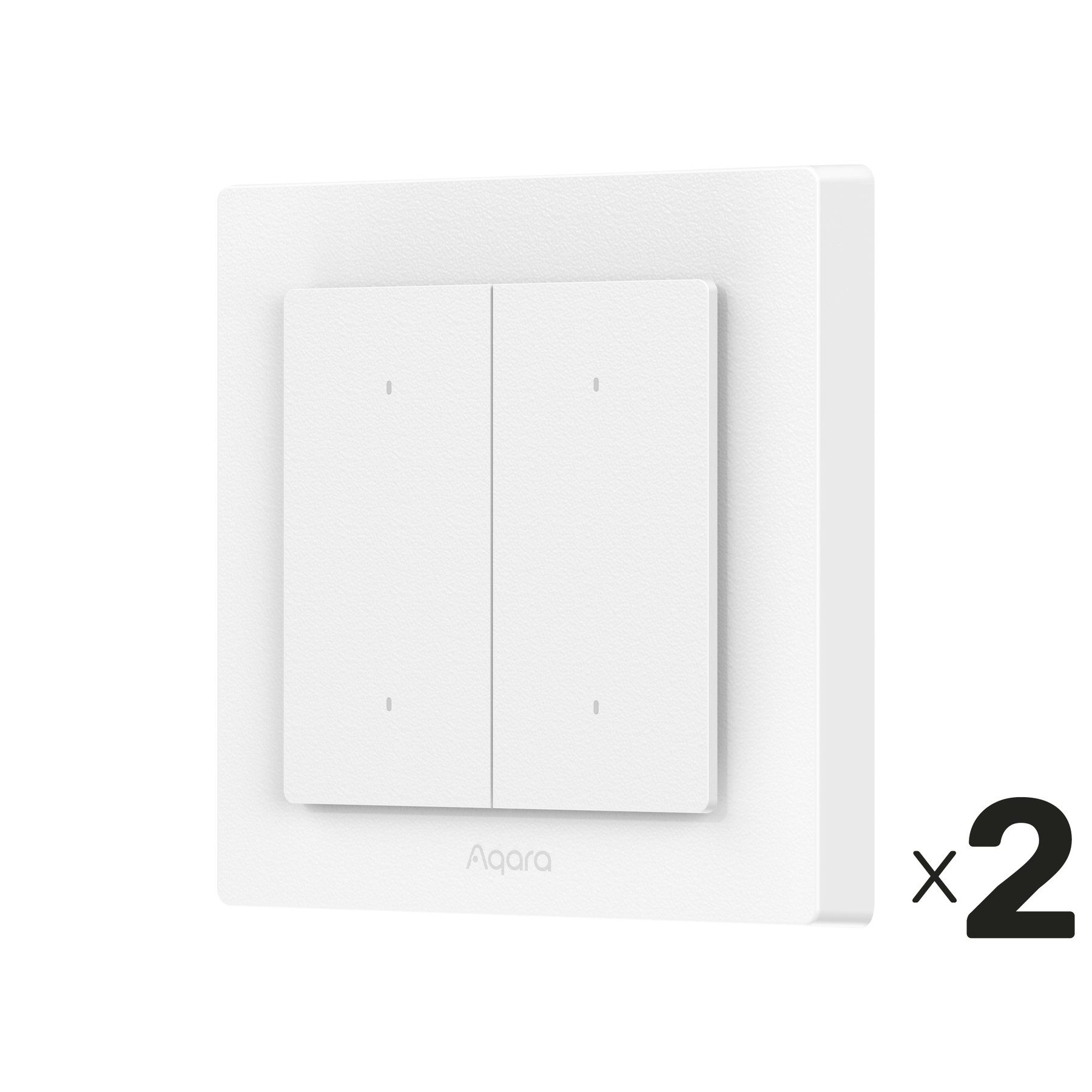 Aqara AQARA Lichtschalter Smart H2, WS-K08D, 4 Buttons, 2 Channels, 2 Stück Smarter Lichtschalter