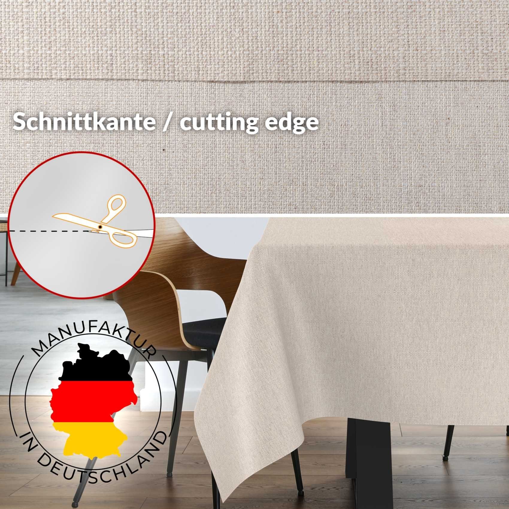 ANRO Tischdecke aus Stoff UNI Farben wasserabweisend Tischtuch Tischwäsche (Einzelstück 1-tlg), mit Acryl Beschichtung – Bild 3 von 5