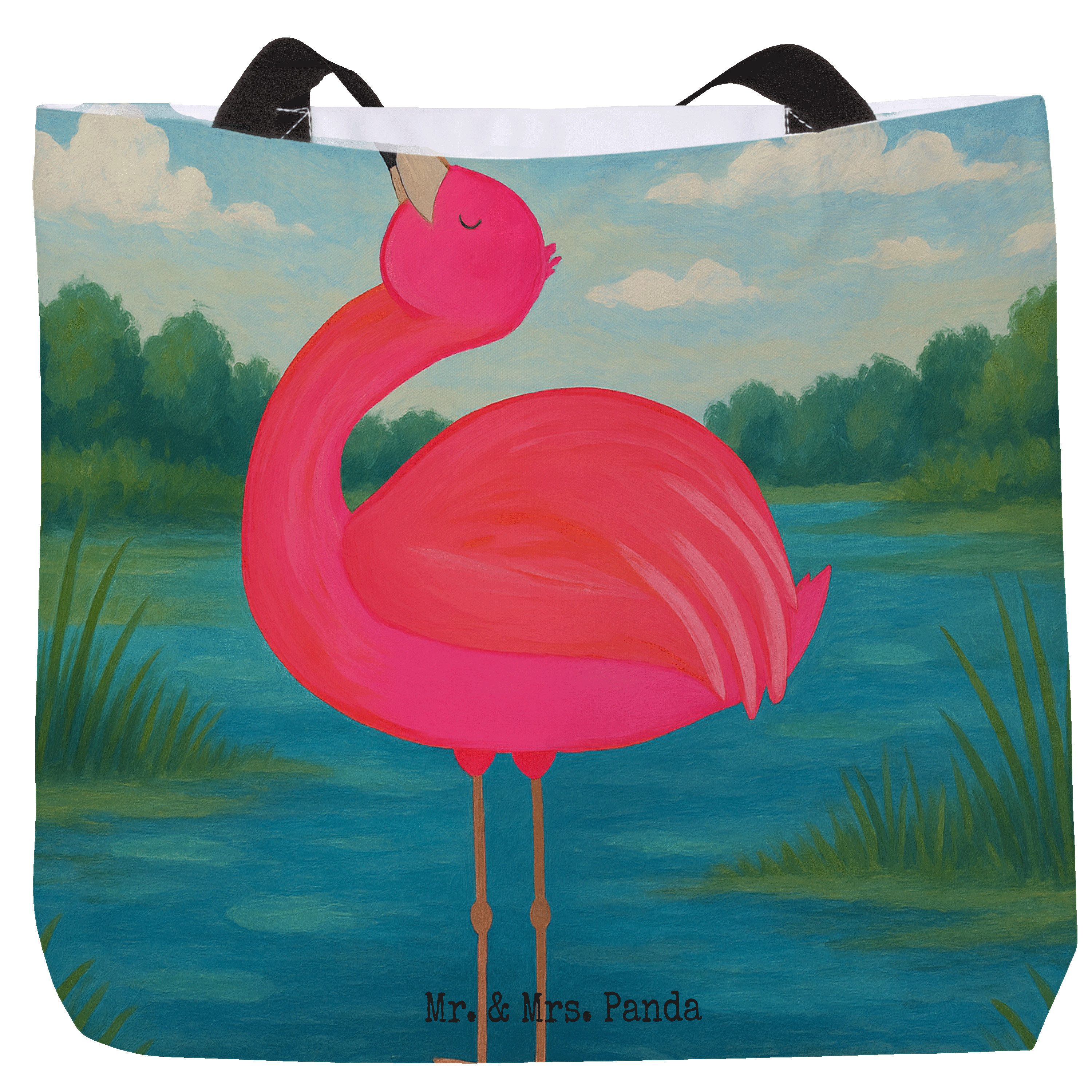 Shopper Flamingo Stolz Design, Tote Bag, Weiß, Mama, Tasche, Strandtasche, Ro