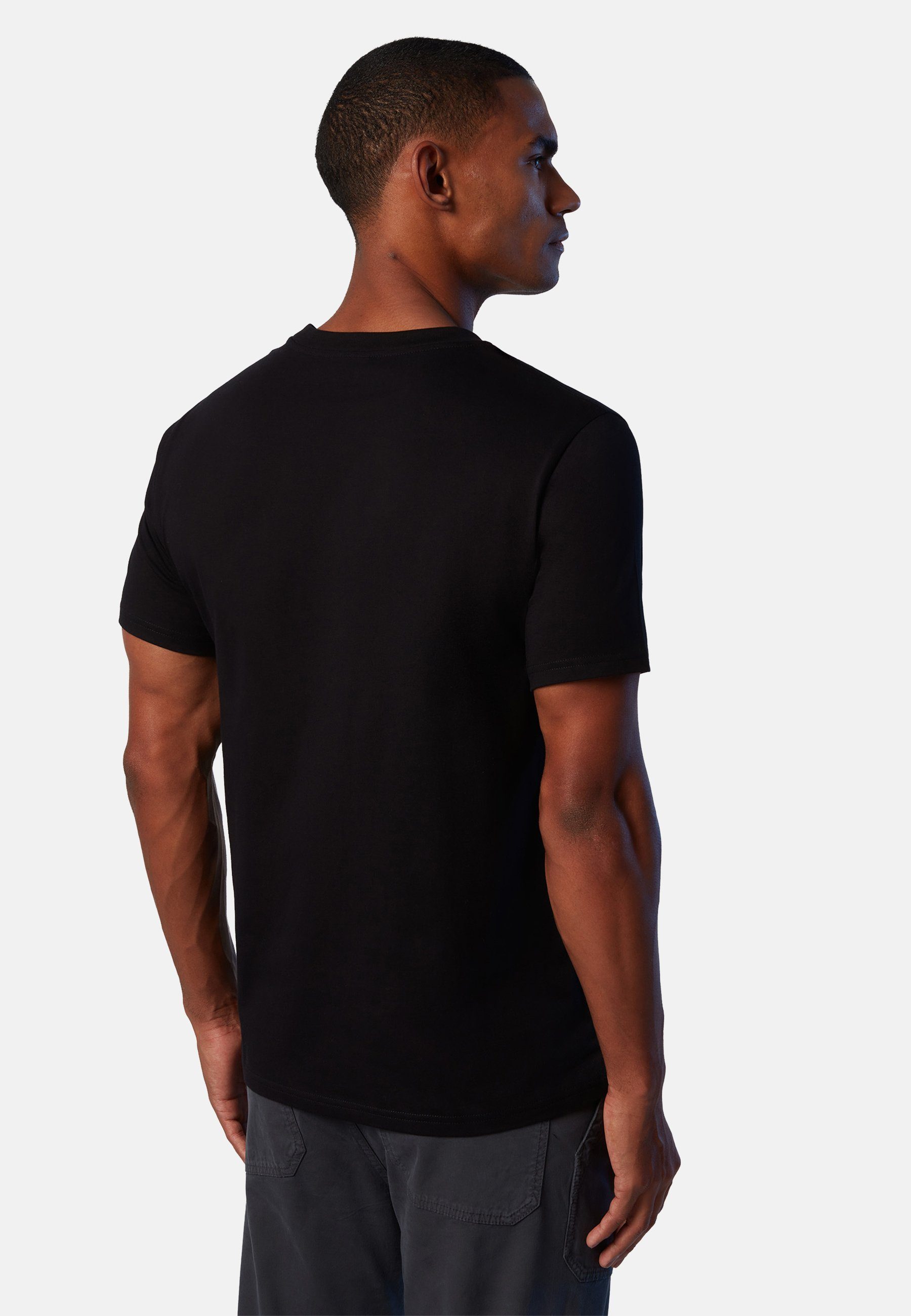 Sails Design Logo-Druck klassischem T-Shirt North MILKY T-Shirt mit mit BLACK