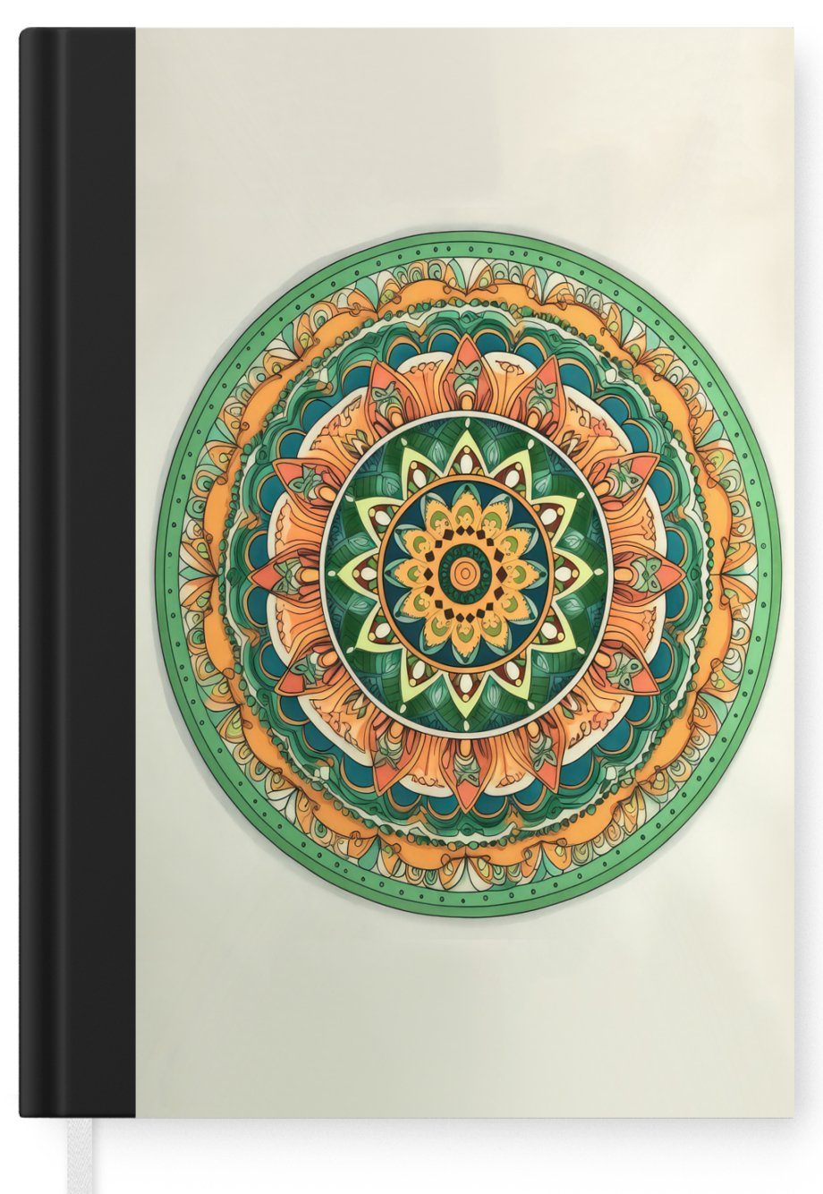 Haushaltsbuch Merkzettel, - Seiten, A5, MuchoWow - Mandala Grün Tagebuch, - Journal, Notizheft, Hippie Blumen, - Boho 98 Notizbuch