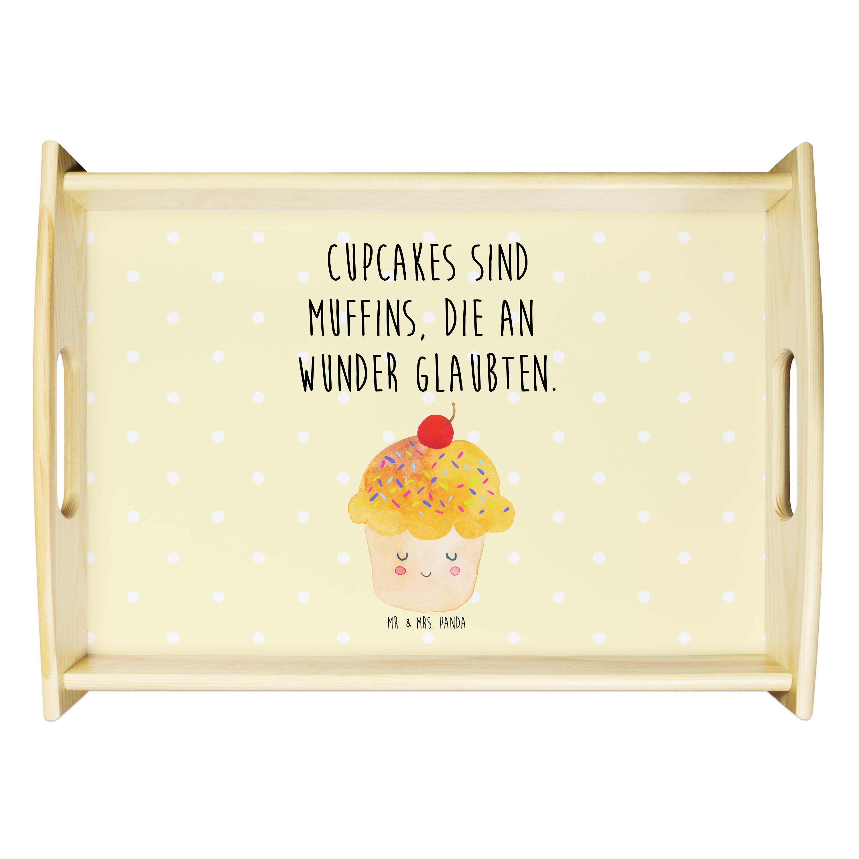Mr. & Mrs. Panda Tablett »Cupcake Gelb Pastell Geschenk, Muffin