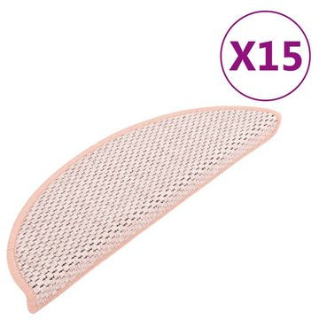 Stufenmatte Treppenmatten Selbstklebend Sisal-Optik 15 Stk. 56x17x3 cm Rot, vidaXL, Rechteckig, Höhe: 0.53 mm