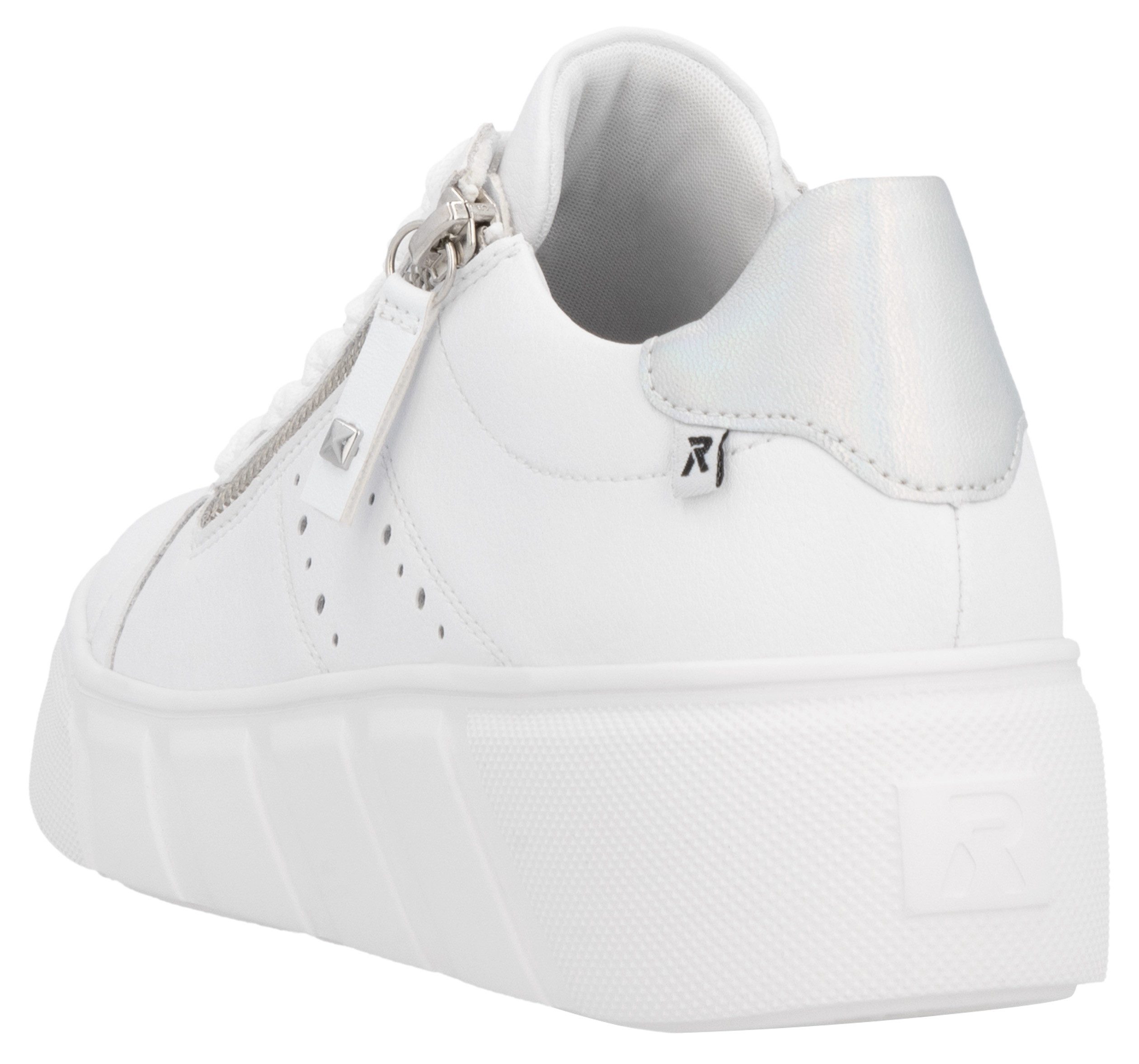 Rieker Sport Plateausneaker, Freizeitschuh, Halbschuh, Schnürschuh mit seitlicher Perforation