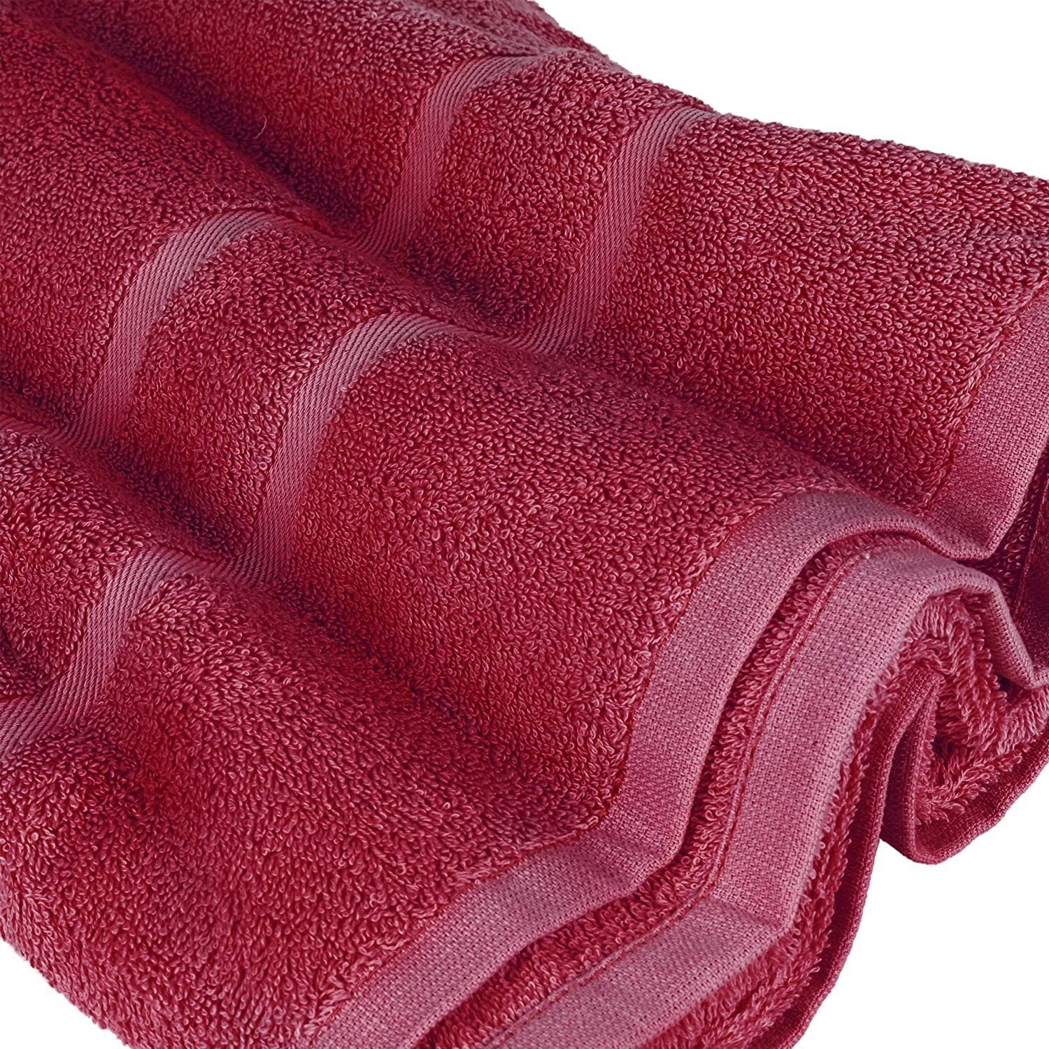 Bordeaux in GSM verschiedenen Baumwolle 4x Handtuch 100% StickandShine Farben 2x Set 6er 500 Handtücher (6 GSM Handtuch SET Frottee 500 Baumwolle als (Sparset), Pack, Teilig) Gästehandtuch 100%