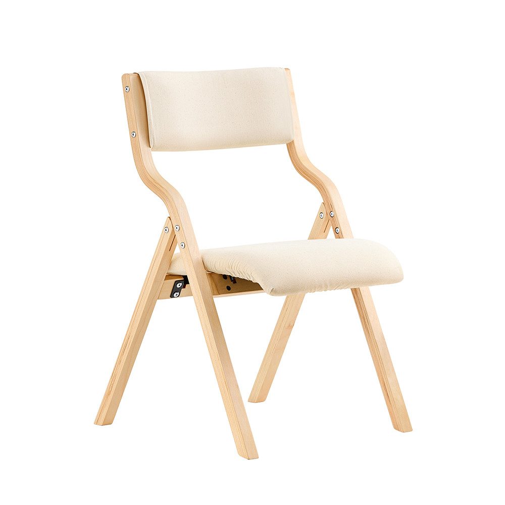 SoBuy Klappstuhl FST40, Küchenstuhl, Esszimmerstuhl, Holzstuhl, Faltbar, Küche, Büro, Küchenstuhl mit gepolsterter Sitzfläche und Lehne