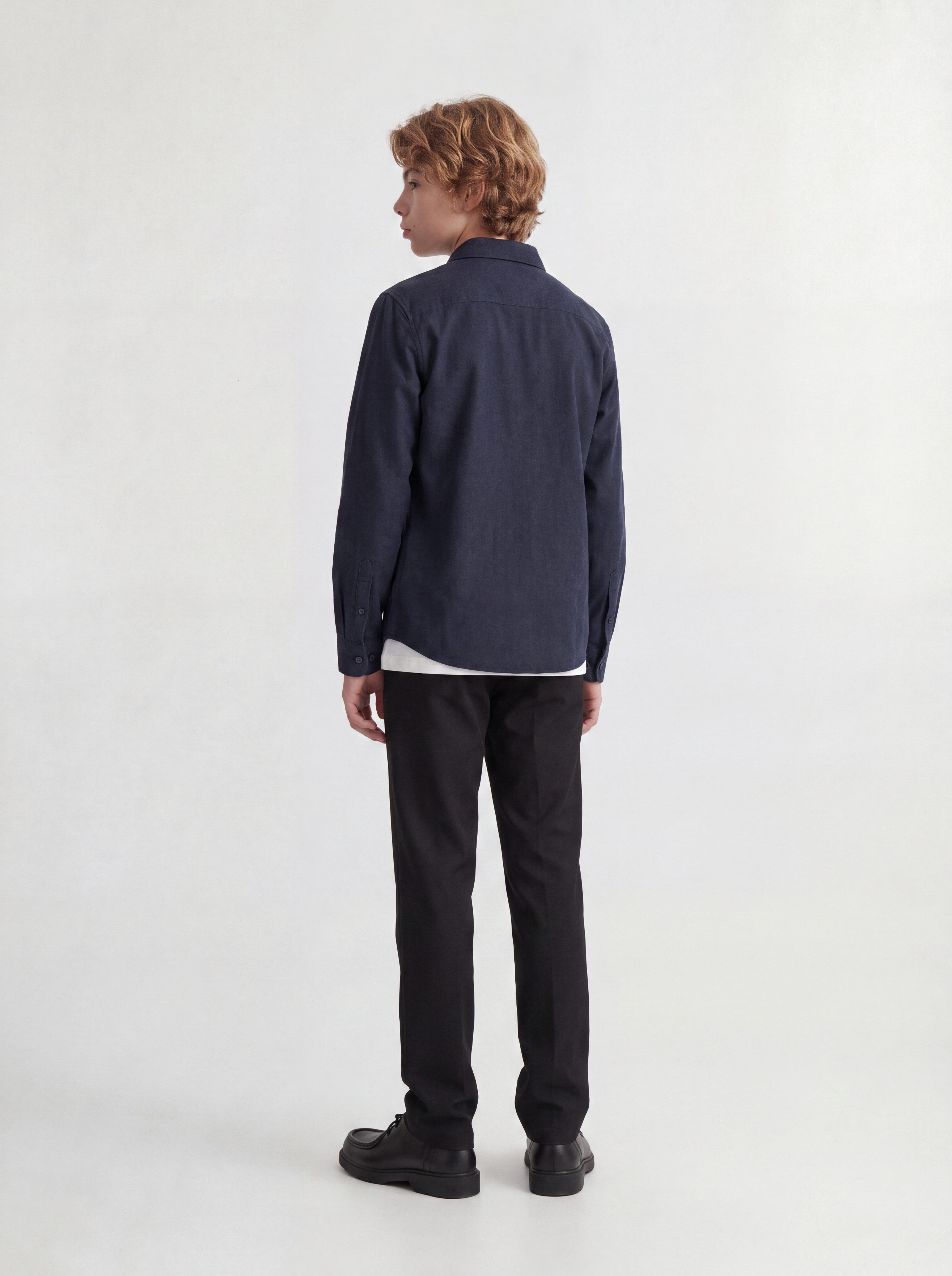 Jack & Jones Junior Langarmhemd JJEFIELD MELANGE SHIRT LS JNR Baumwolle, regular fit – Bild 5 von 5