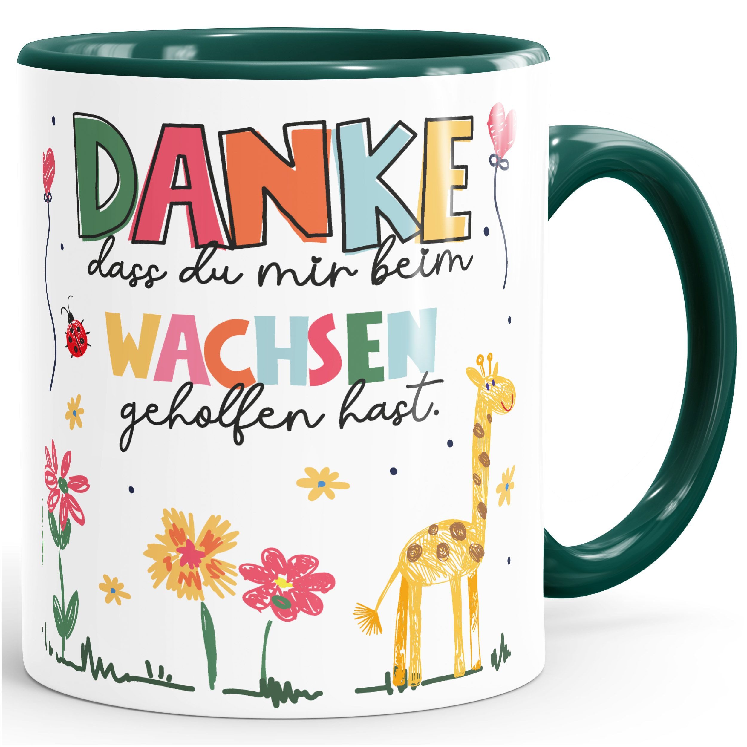 SpecialMe Tasse Kaffee-Tasse Danke dass du mir mein Wachsen geholfen hast kleines, Keramik