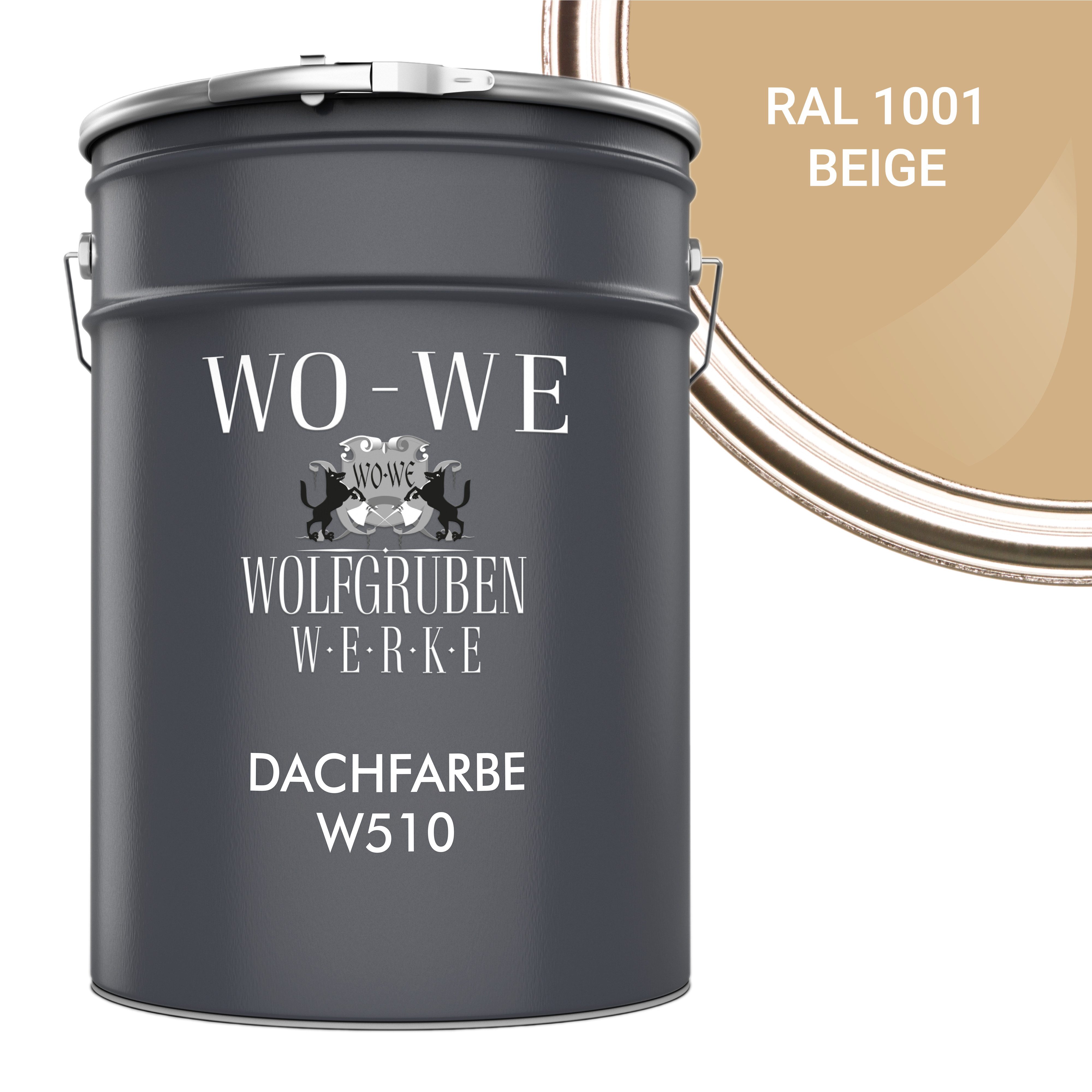 WO-WE Dachfarbe Dachfarbe Sockelfarbe Dachbeschichtung W510, 0.75-20L, Seidenglänzend