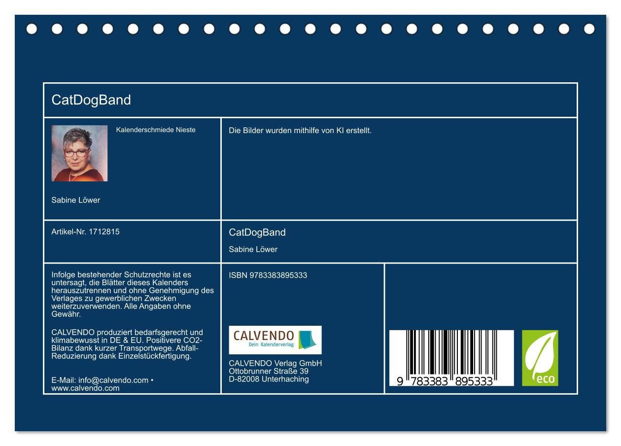 Thumbnail - CALVENDO Wandkalender CatDogBand (Tischkalender 2025 DIN A5 quer), CALVENDO Monatskalender