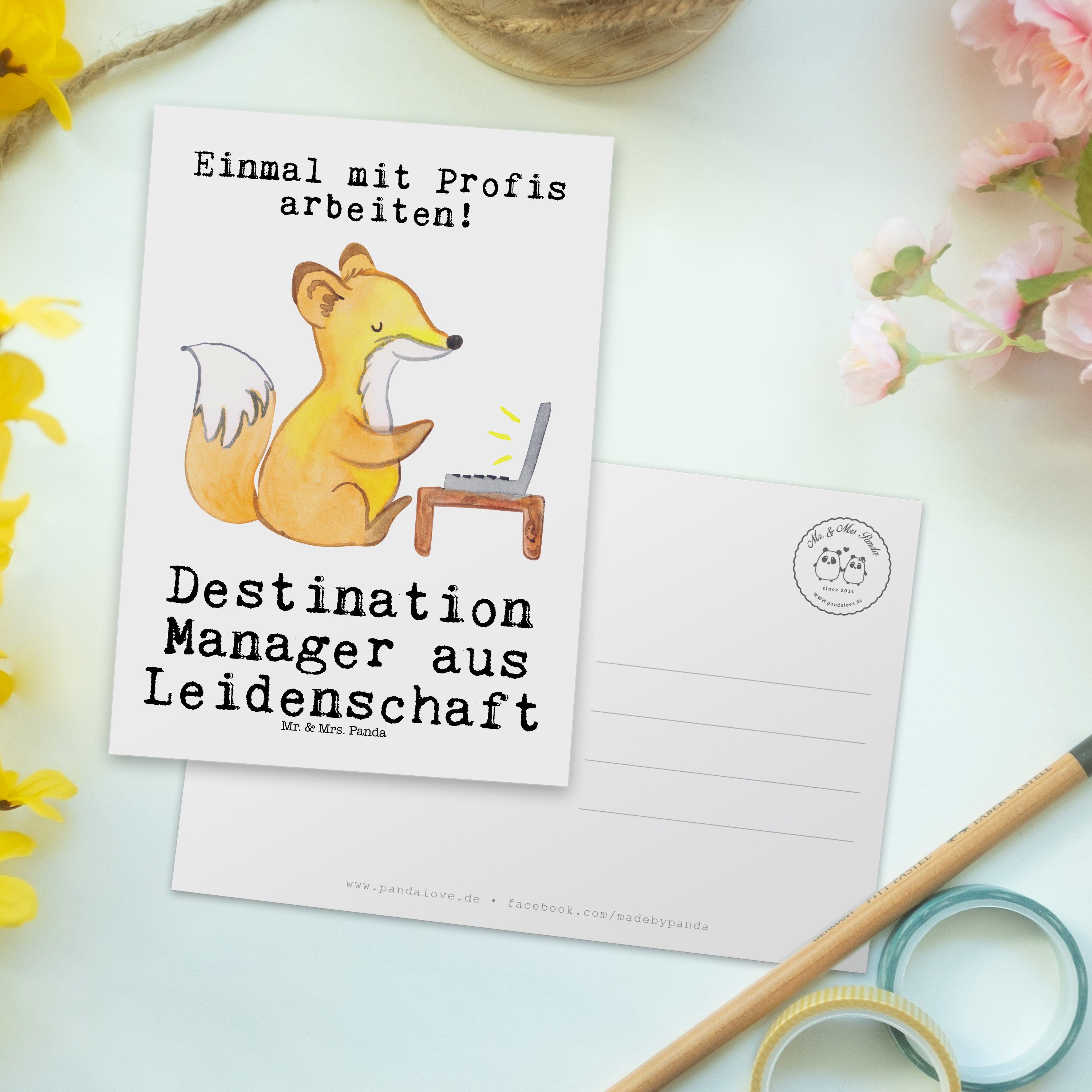 Destination Postkarte Geschenk, Leidenschaft Ar Manager - - & Mr. Grußkarte, Weiß Mrs. aus Panda