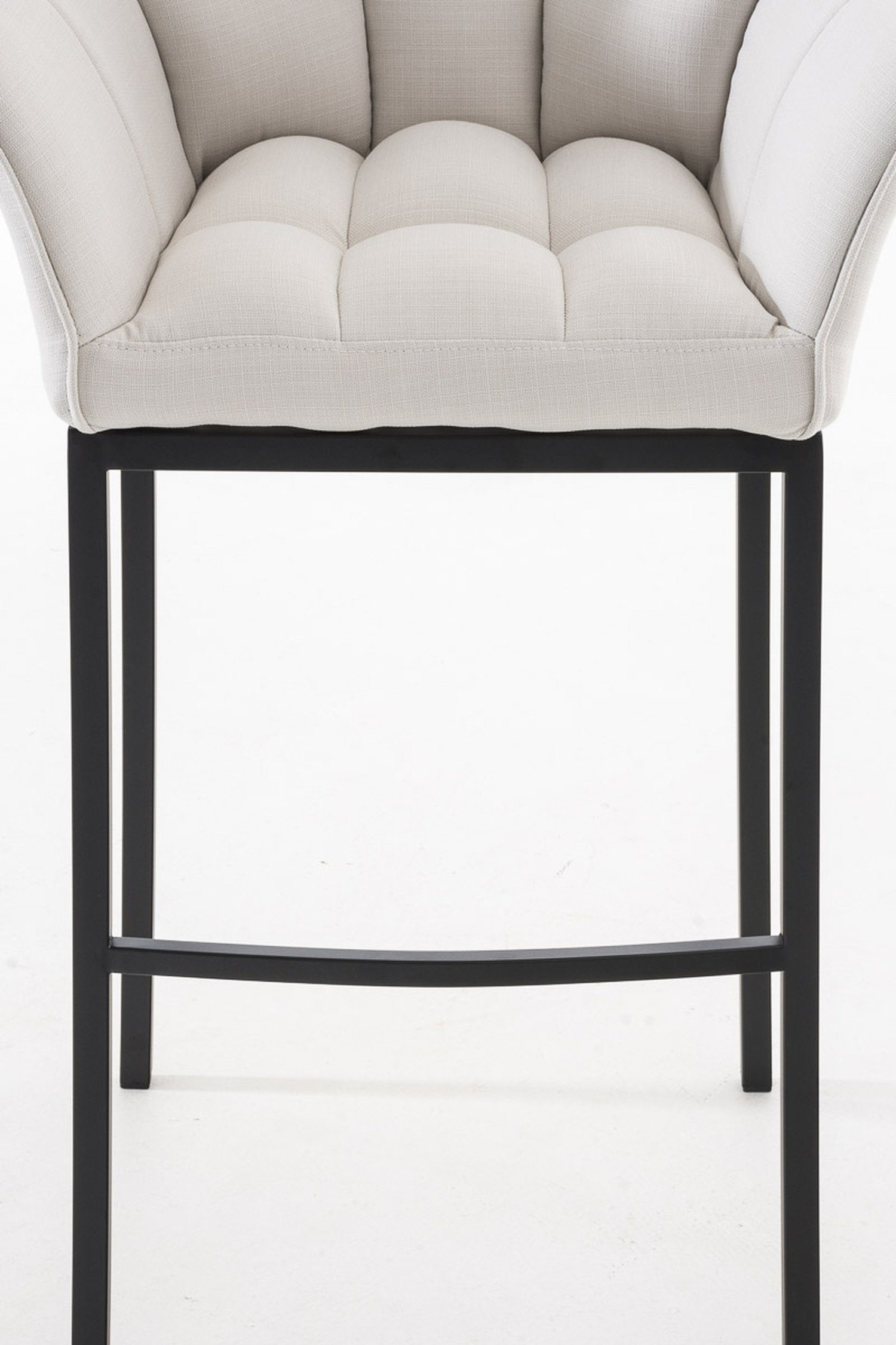 Theke Sitzfläche: Stoff schwarz Hocker 4-Fuß Fußstütze - Barhocker Gestell und Weiß für TPFLiving (mit Rückenlehne - Küche), & Damaso