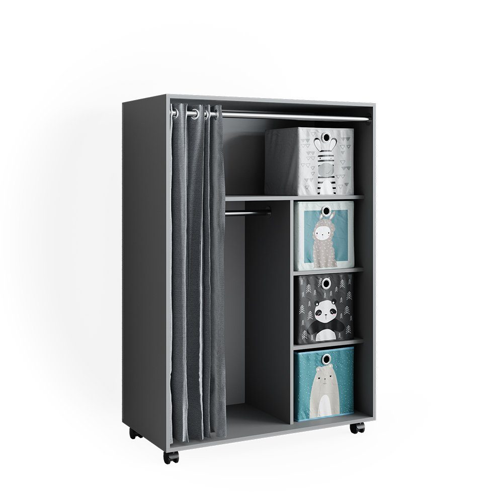 Vicco Kleiderschrank Doros, Grau, 100 x günstig online kaufen