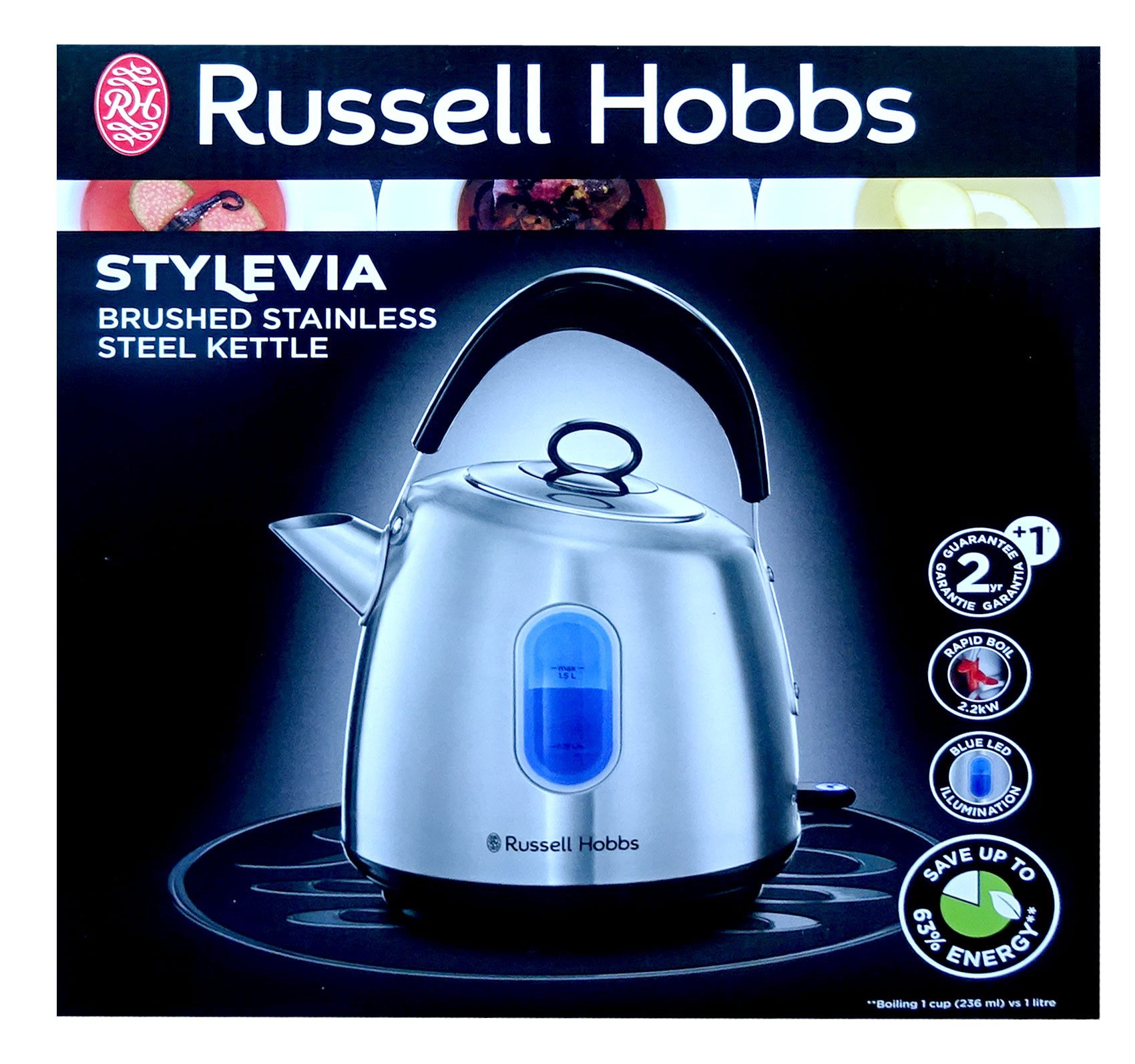 RUSSELL HOBBS Wasserkocher Russell Hobbs 28130-70 Stylevia Wasserkocher 1,5L Edelstahl 2200W