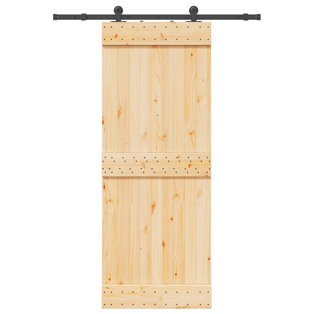 vidaXL Zimmertür Schiebetür mit Beschlag 80x210 cm Massivholz Kiefer