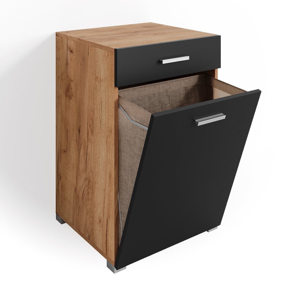 Vicco Badschrank Matteo Anthrazit/Goldkraft Eiche 50 x 79 cm günstig online kaufen